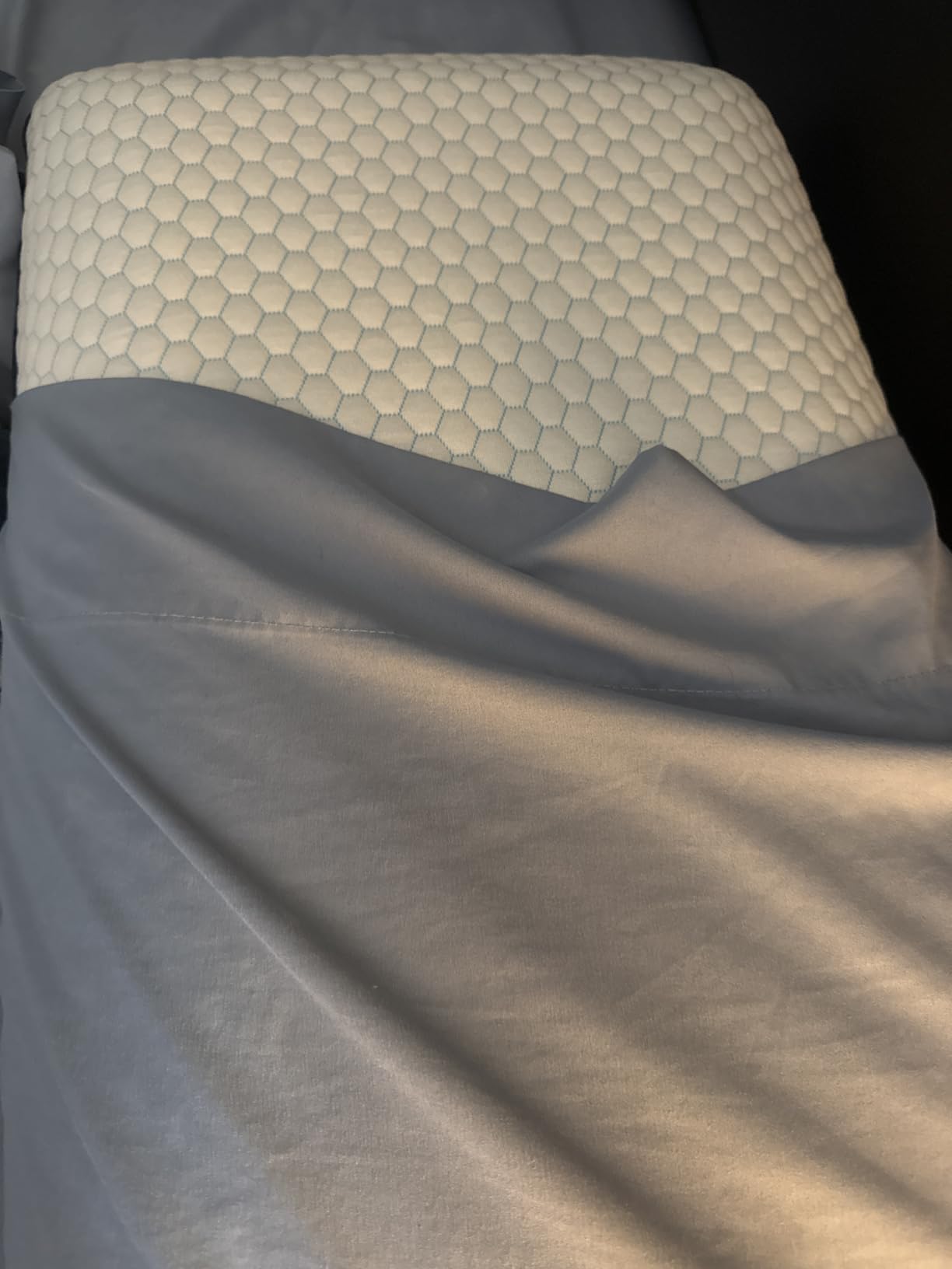 CushyOasis Memory Foam Pillows for Side, Back and Stomach Sleepers, Set of 2, Bed Pillow with Washable Cover and Breathable Mesh, Bed Pillow for Sleeping (Blue, Standard Size) customer photo 1