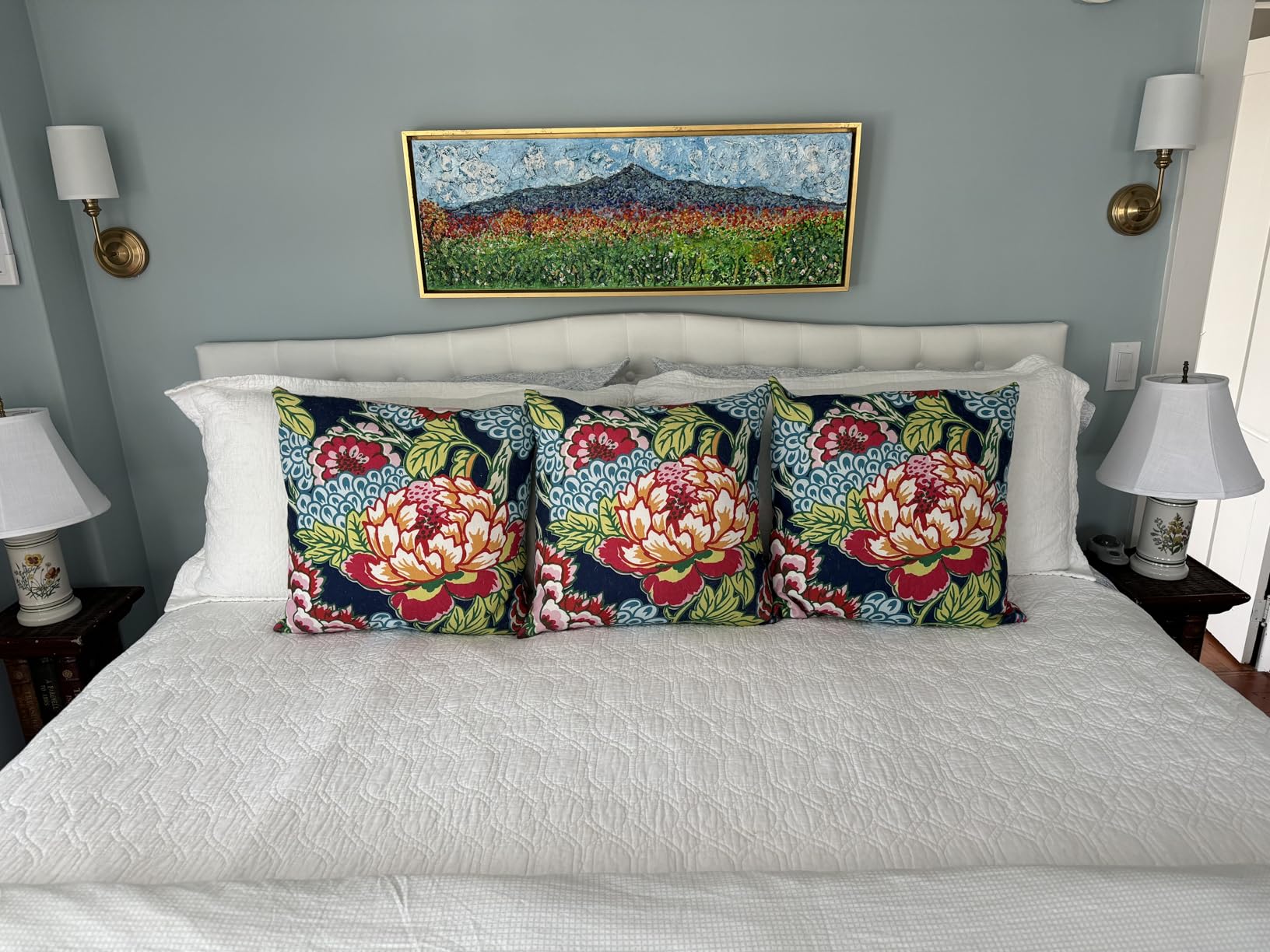 Huatean Home Tufted Upholstered Headboard Queen Size, Sturdy and Durable Solid Wood Bed headboard, Fabric Headboard Adjustable Height from 37