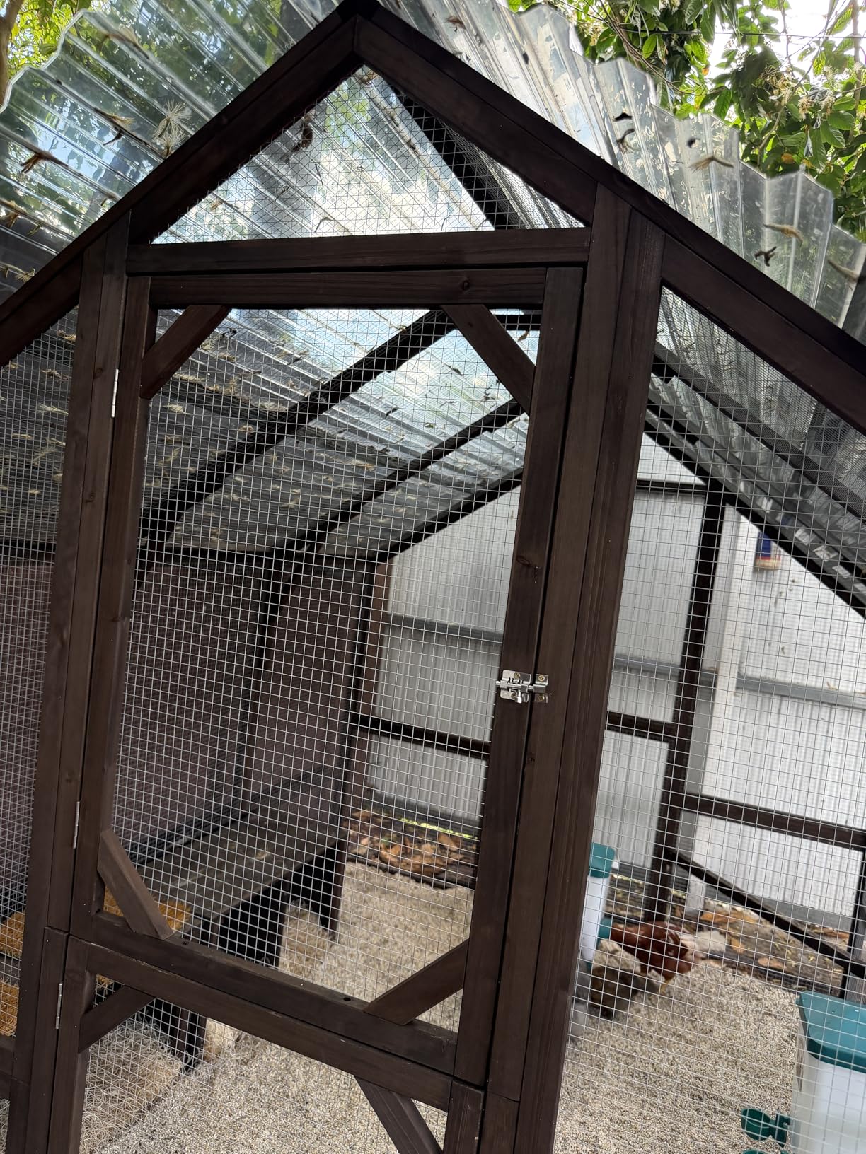 PawHut Large Wooden Chicken Coop for 8-12 Hens, Walk-in Chicken Run with Waterproof Cover, Nesting Boxes and Perch, Outdoor Poultry Cage Rabbit Hutch for Backyard, 110.2