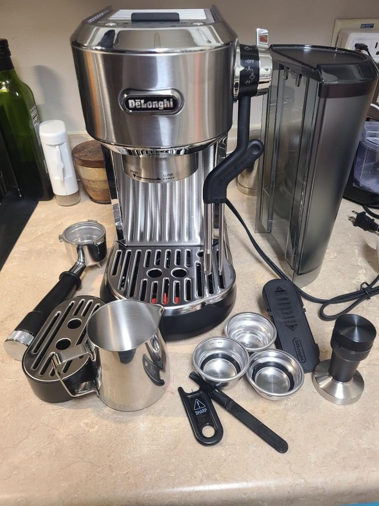 De'Longhi Dedica Maestro Plus Espresso Machine, Automatic Steam Wand, 3 Coffee Temp & Milk Foam Settings, 54oz Removable Tank, Easy-to-Clean Dishwasher-Safe Parts, Compact Stainless Steel Design customer photo 2