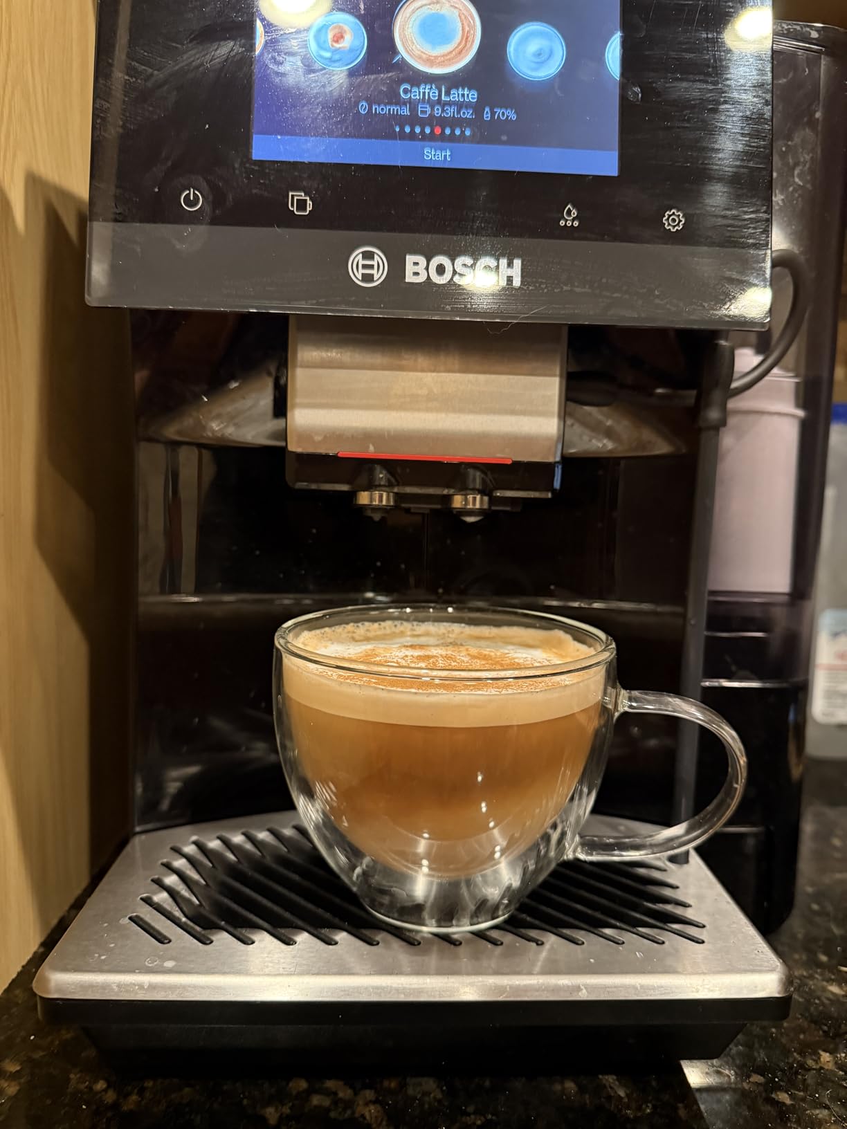 Bosch Fully Automatic Coffee and Espresso Machine - 35 Drinks, Double Cup Barista Style Super Coffee Maker - Touchscreen, Large Bean Capacity - Easy Clean, Maintenance - Black - TPU60309 customer photo 2