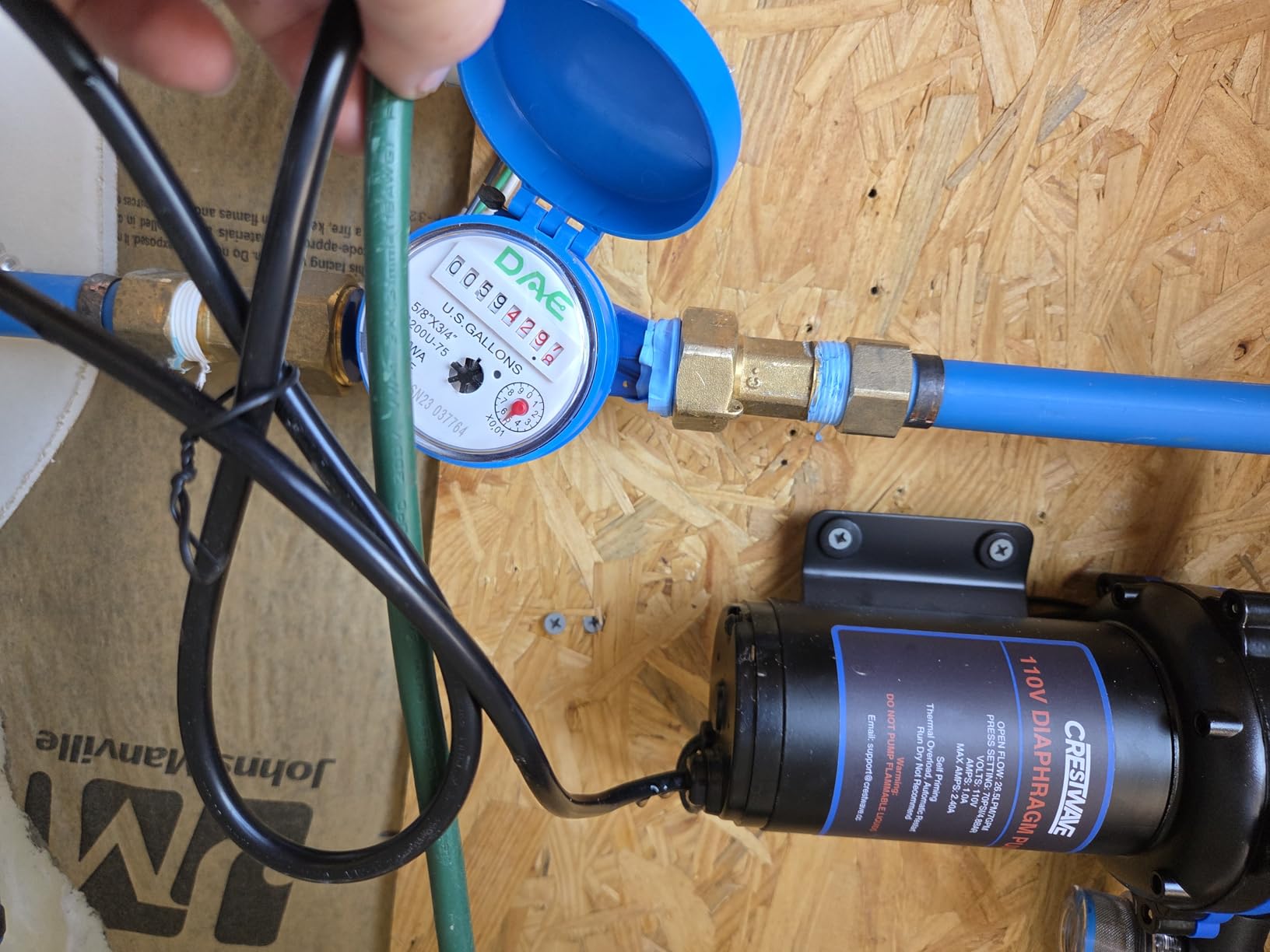 CrestWave Fresh Water Pump 7GPM 70PSI, 110V AC, Upgraded Five Chamber Self-Priming Diaphragm Water Pump customer photo 1