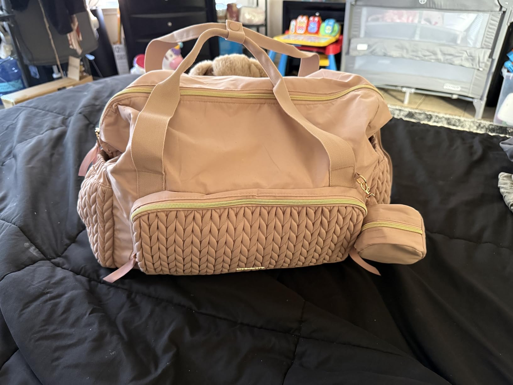 mommore Diaper Bag Tote, Large Capacity Travel Diaper Bags, Hospital Bag for Labor Delivery, Baby Bag with Pacifier Case | Hospital Bag customer photo 1