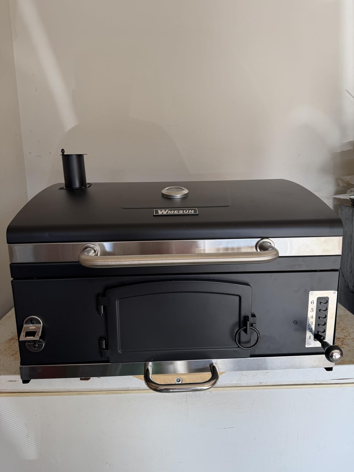 Large Built-in Barbecue Grills, Charcoal BBQ Grills with Liftable Tray, Insulated Hood & Temp Gauge, Black Stainless Steel Charcoal BBQ Barrel Grill for Outdoor Kitchen Camping Park Style customer photo 2