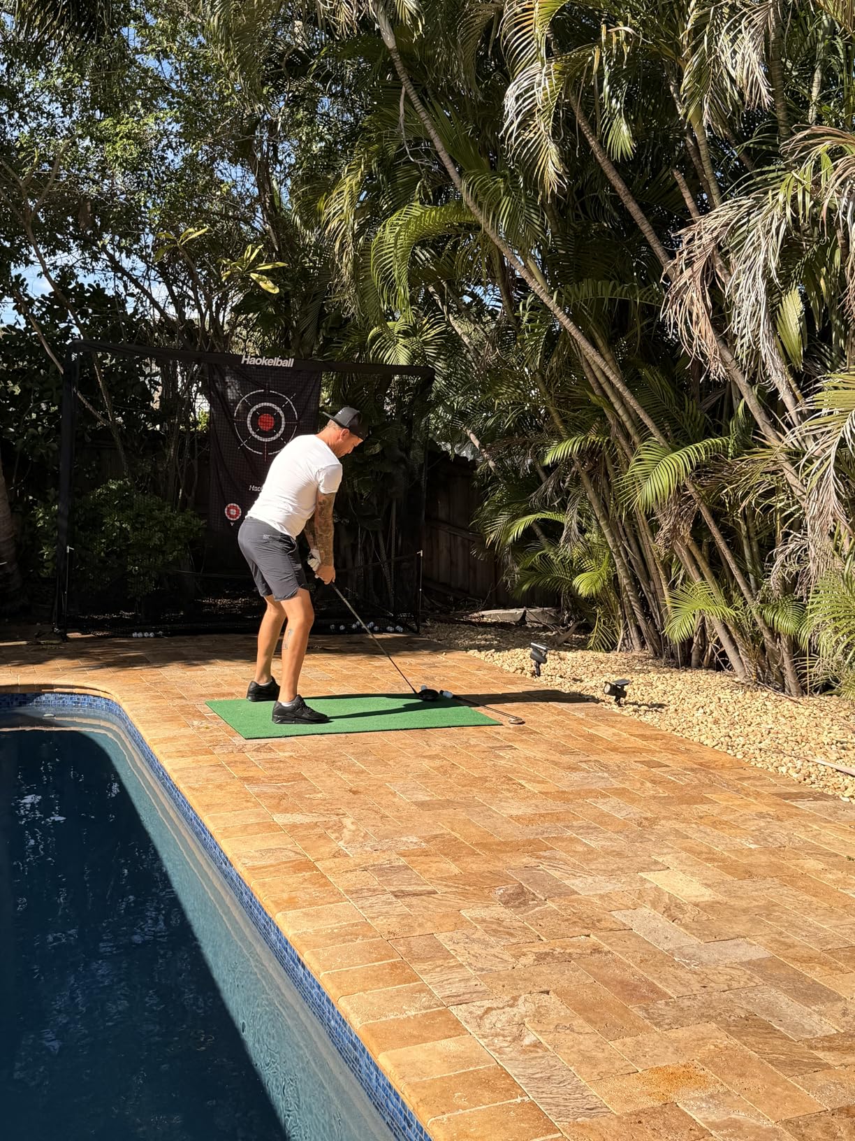 Haokelball Golf Practice Hitting Net for Driving Real Balls, 10x8ft Heavy Duty Netting for Indoor Outdoor with Side Barriers, Ball Return & Collection System, Silent Impact Target and Carry Bag customer photo 2