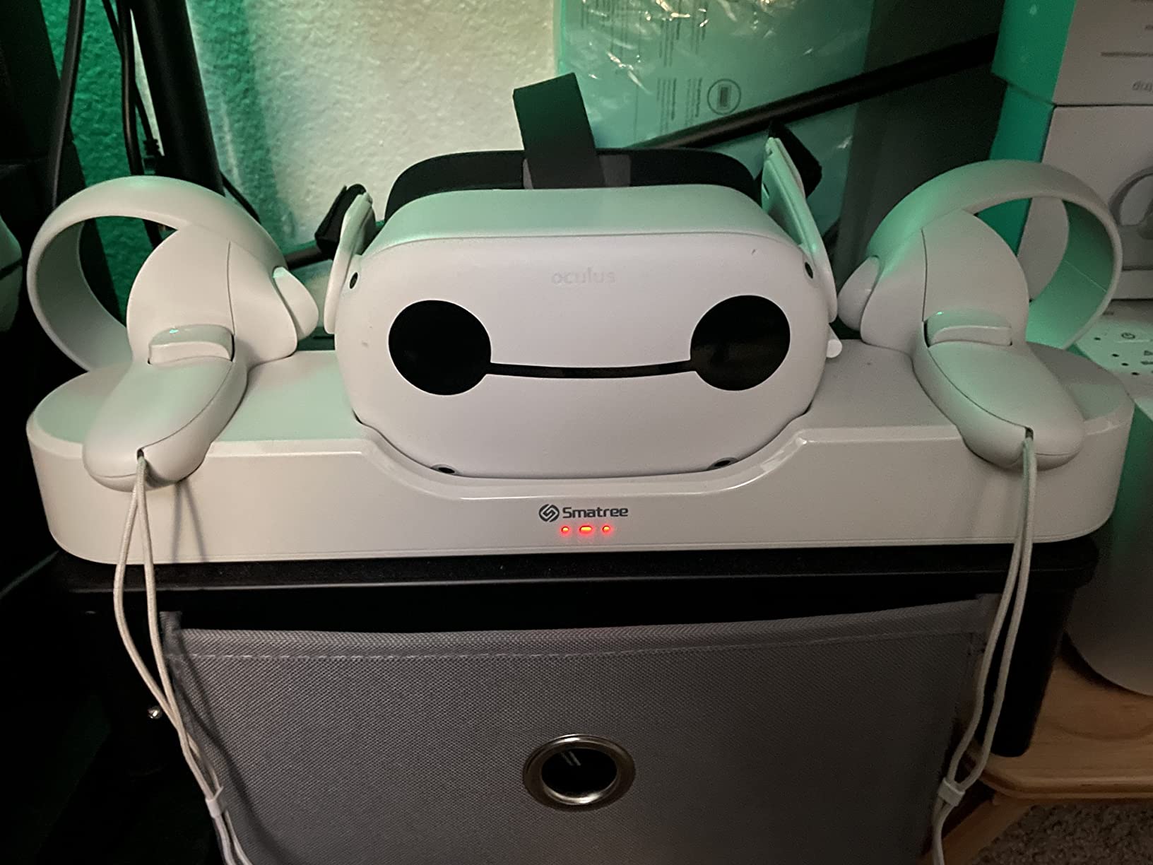 Charging Dock Compatible for Meta Quest 3S/Quest 3, Charge Controllers and Headset Simultaneously, VR Charging Station with LED Light, with 2 Rechargeable Controller Batteries (NO Adapter) customer photo 1
