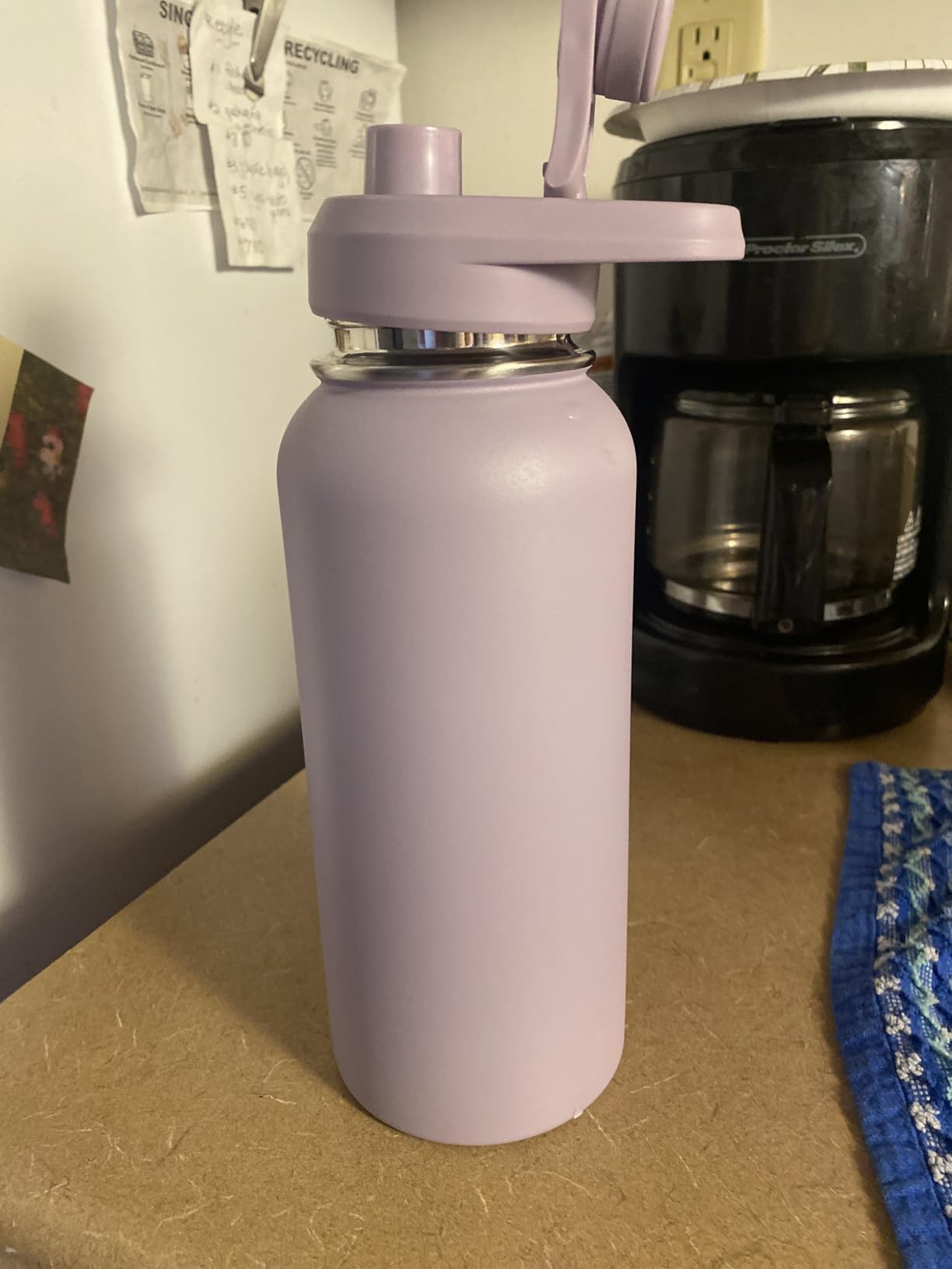 Fijinhom 24 oz Insulated Water Bottle with Handle, 304 Stainless Steel Water Bottles with Wide Mouth, Double Wall Vacuum Sports Water Bottle, BPA Free, Keep Cold and Hot, Black | with Handle customer photo 1
