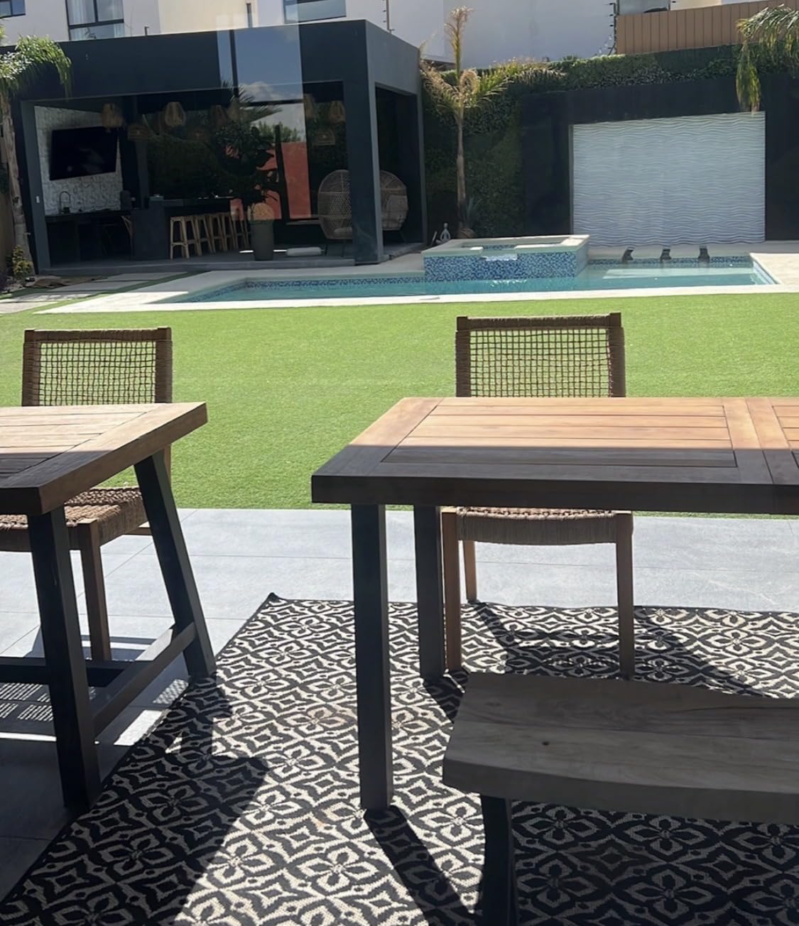 Best Choice Products 6-Person Indoor Outdoor Acacia Wood Dining Table, Picnic Table w/Powder-Coated Steel, 350 Pound Capacity Legs - Taupe customer photo 2
