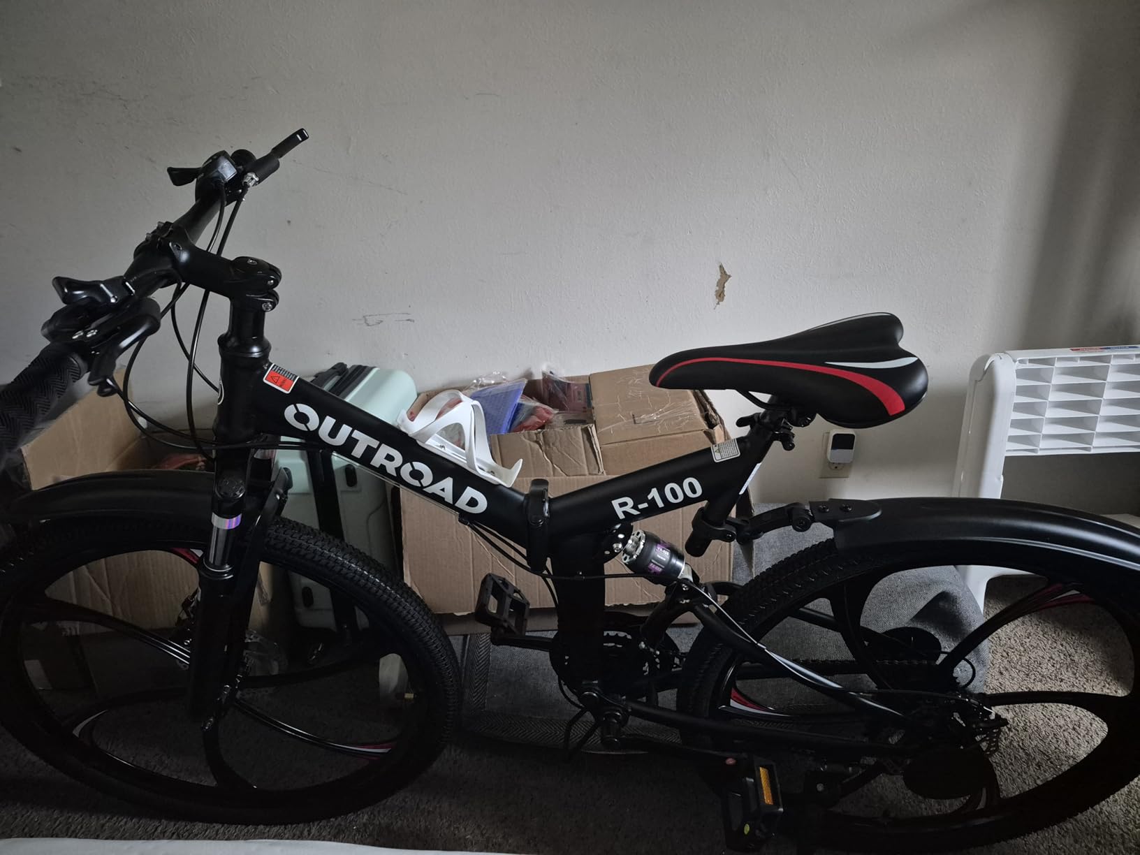 26 inch Folding Mountain Bike, 21 Speed High Carbon Steel Mountain Bike for Adults with 26 Inches Durable Tires, Front Suspension customer photo 2