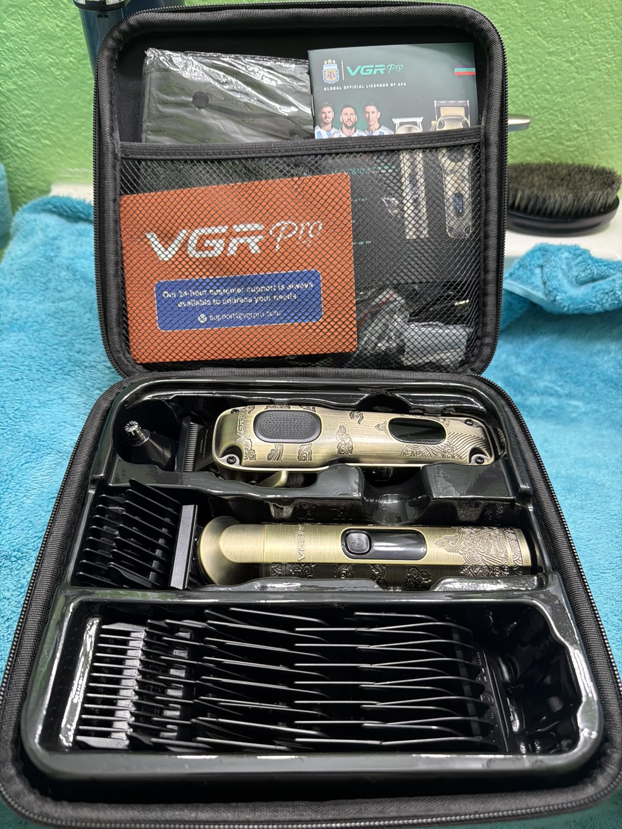 VGRPRO Hair Clippers for Men Professional, Cordless Hair Clippers for Hair Cutting, Mens Clippers and Trimmers Set, Electric Hair Trimmer for Men with Package Case (Gloden) customer photo 2