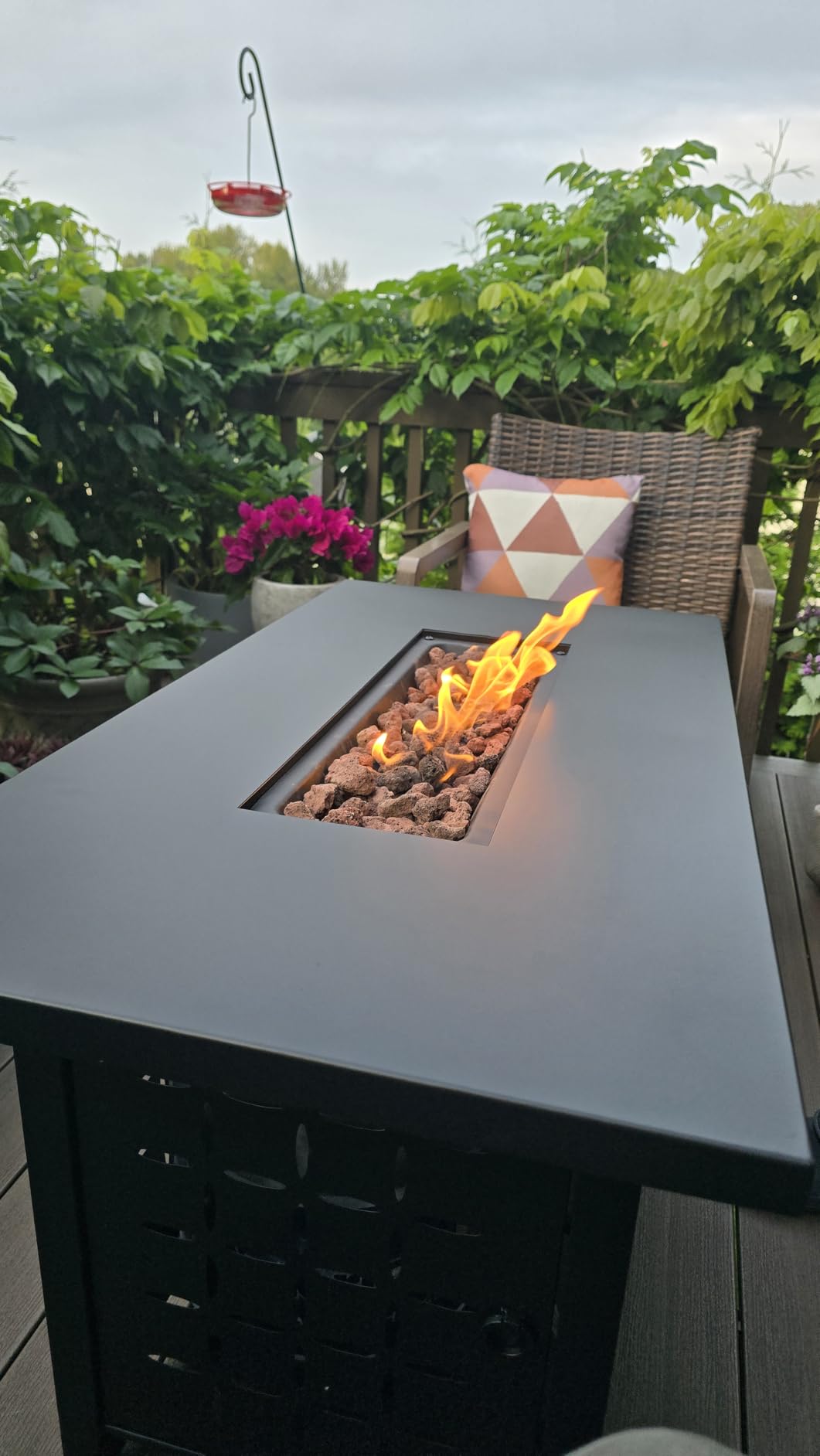 43in Propane Fire Pit Table, Outdoor Gas Fire Pit for Patio, 50,000 BTU with Lava Rocks, Waterproof Cover, and Lid, Perfect for Cozy Gatherings & Relaxing Outdoor Parties customer photo 1