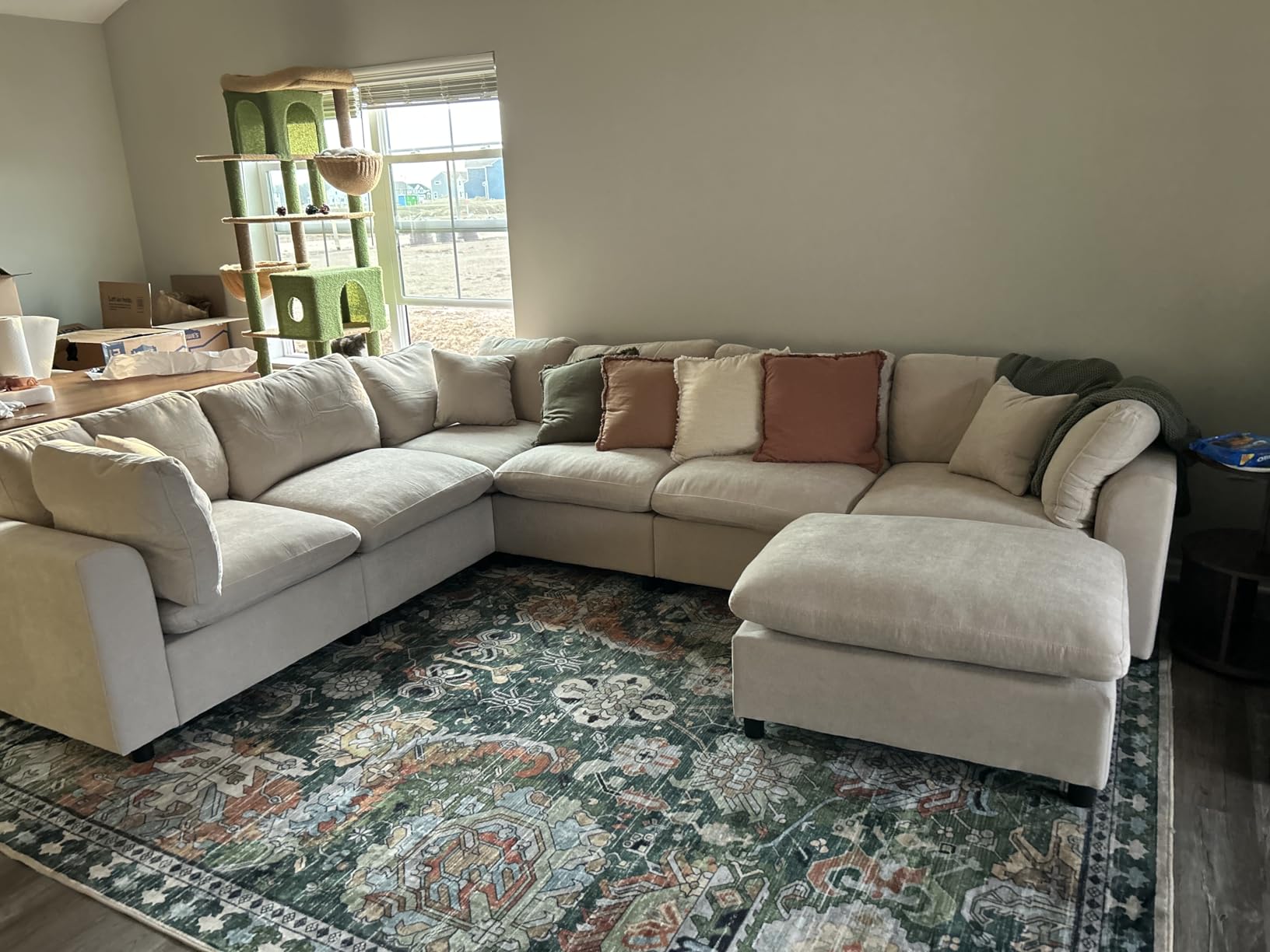 Oversized Modular Sectional Sofa Couch, Large 7 Seater Corner Sofa Modern U Shaped Sectional Couch with Ottoman Cloud Couches for Living Room, Office, Spacious Space customer photo 1