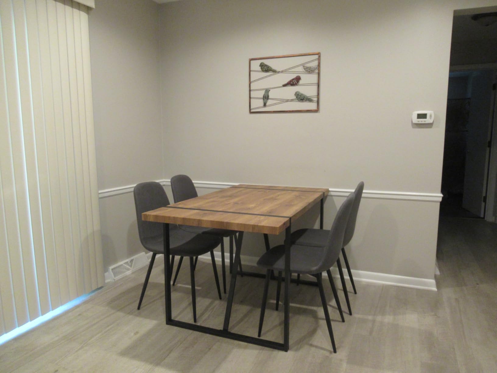 7 Piece Dining Table Set, 71'' Dark Wood Kitchen Table and Suede Nap Fabric Chairs Set of 6, Dining Table Set for Kitchen Dining Room customer photo 2
