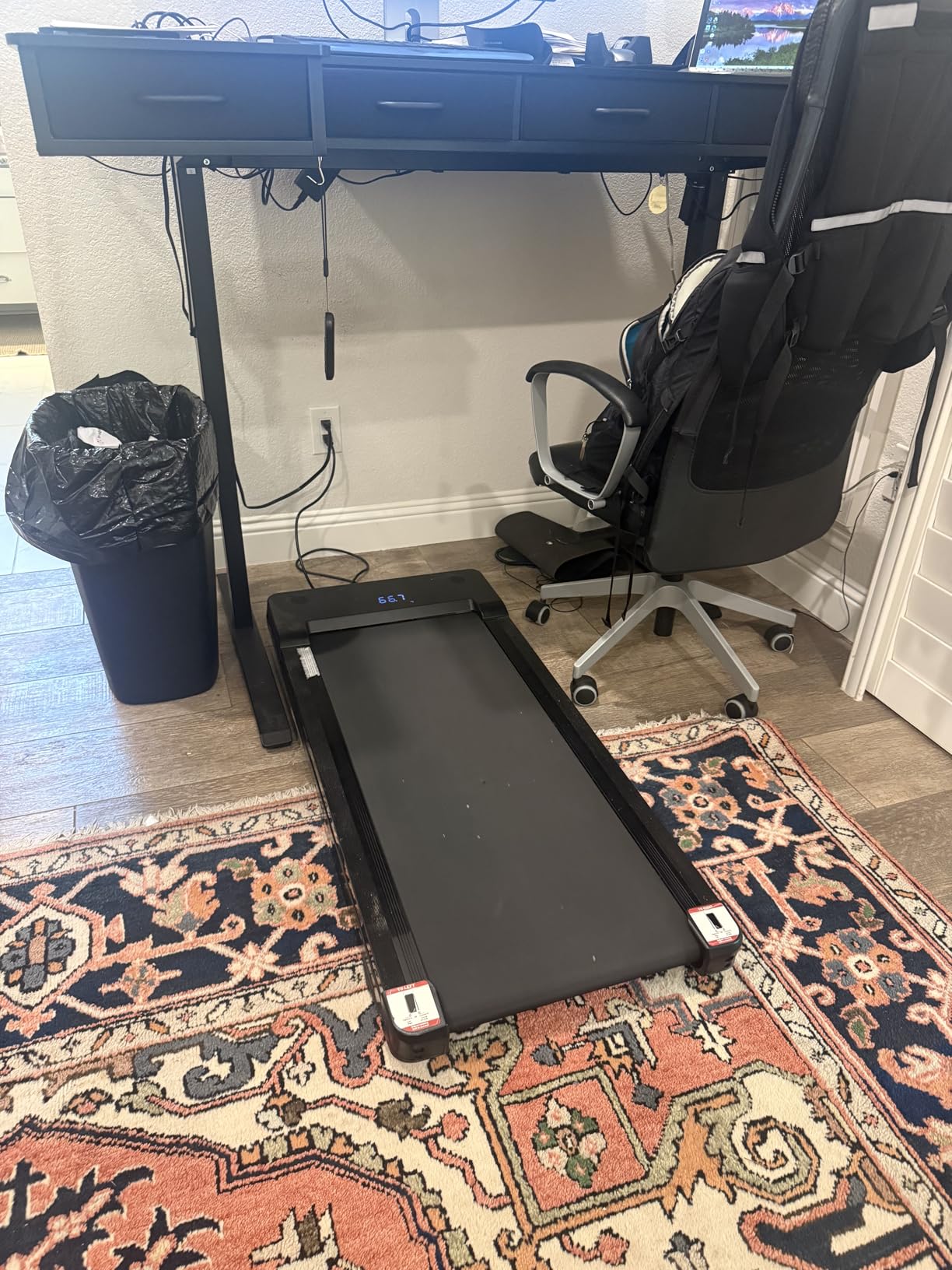 PACEROCKER Walking Pad Treadmill with 12% 9-Level Auto Incline, 450 lbs Capacity Bluetooth Speaker Under Desk Treadmills for Home Hiking, 5 MPH customer photo 1