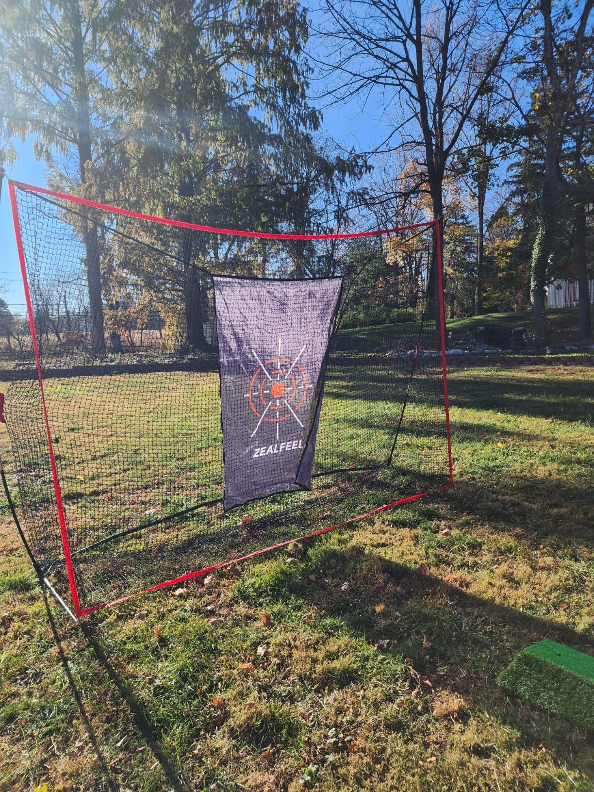 ZEALFEEL Golf Net, 10x7ft Practice Net with Chipping Net, Foldable Mat, Silk Target, 8 Tees, 6 Balls, Carry Bag, Golf Hitting Nets for Backyard Driving Chipping Indoor Outdoor Use customer photo 1