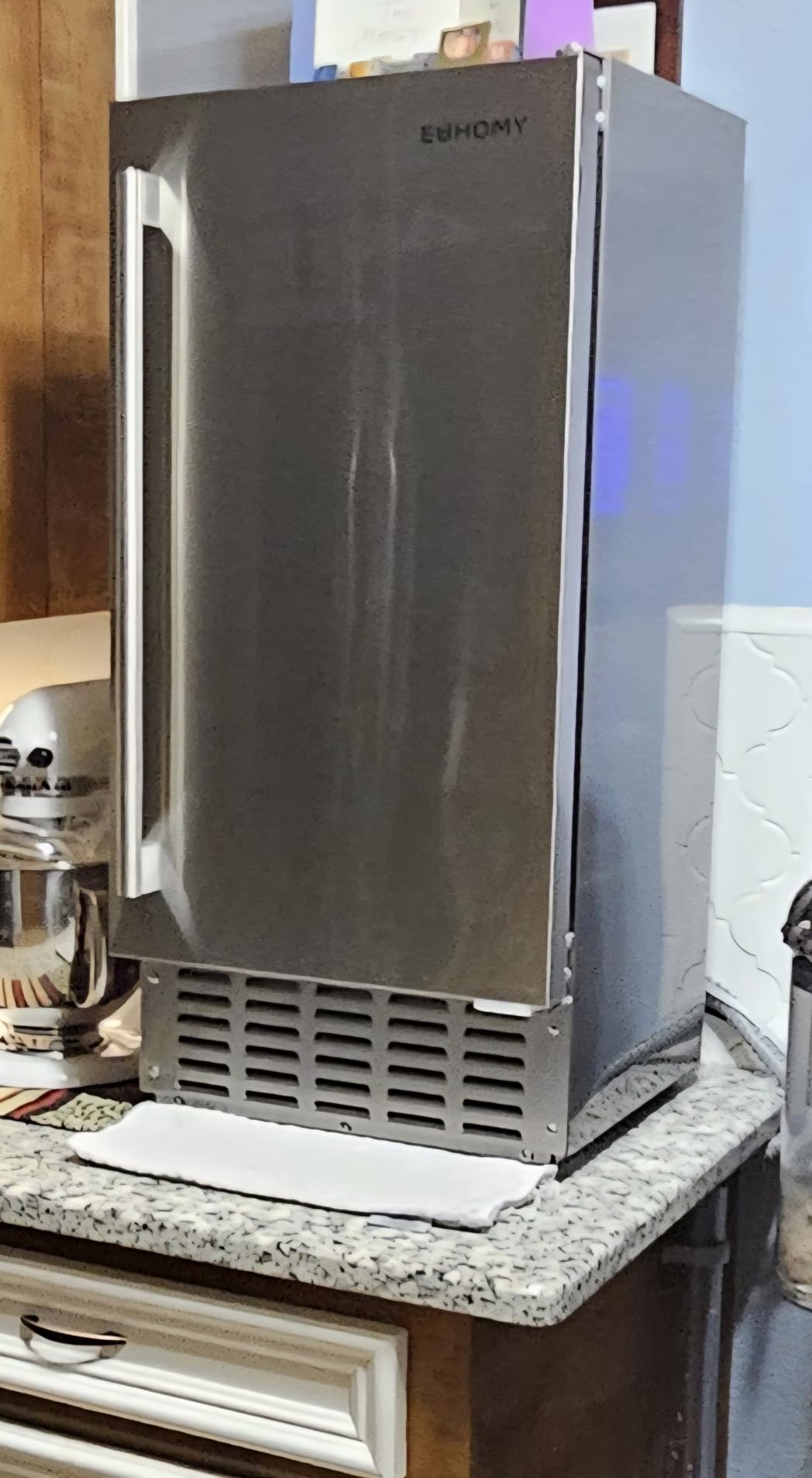 EUHOMY Under Counter Nugget Ice Maker Machine, 70Lbs/Day, Bulit-in Freestanding Ice Maker with Double Ice Baskets, Self-Cleaning & 24H Timer Ice Machine, for Home Use (Silver) customer photo 2