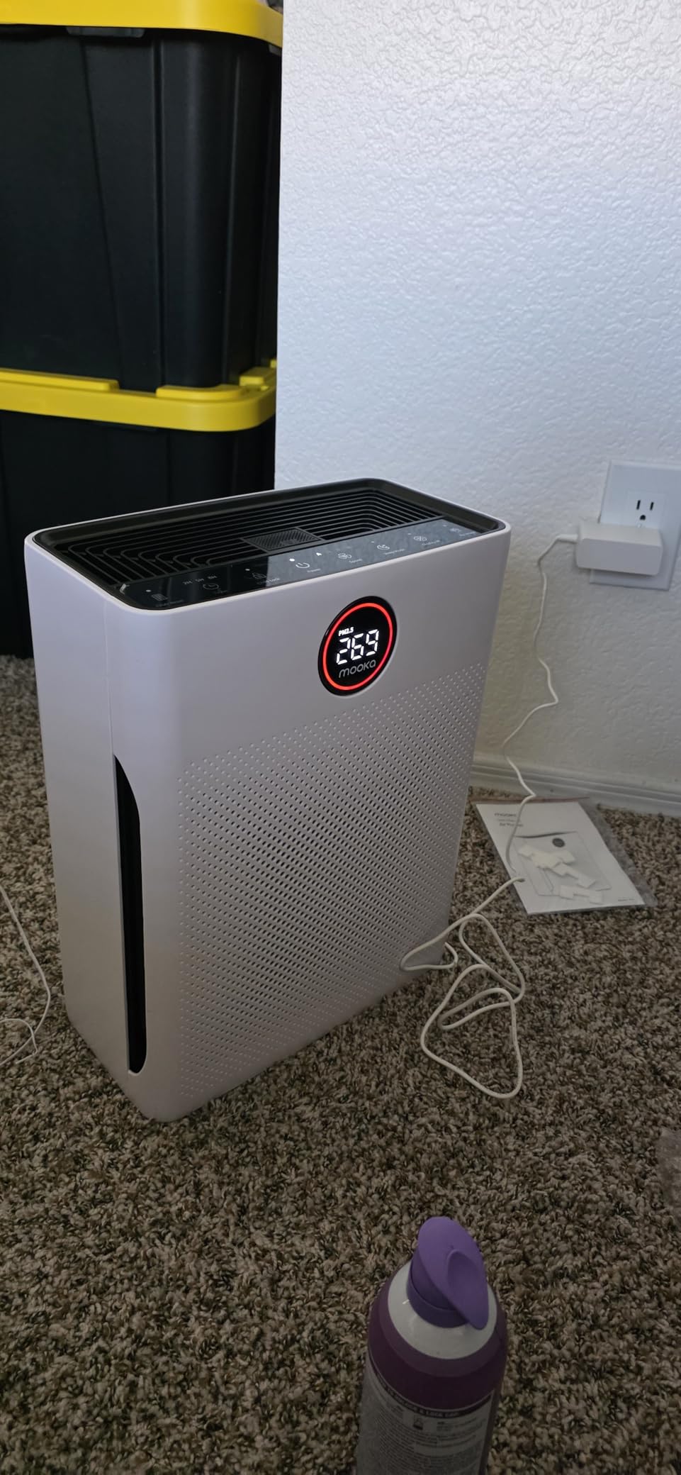 MOOKA Air Purifiers for Home Large Room up to 2200sq.ft, Pets with Washable Filter, PM 2.5 Display Air Quality Sensor Air Cleaner for Bedroom, Dorm room, Pets, Office PR1 White customer photo 1