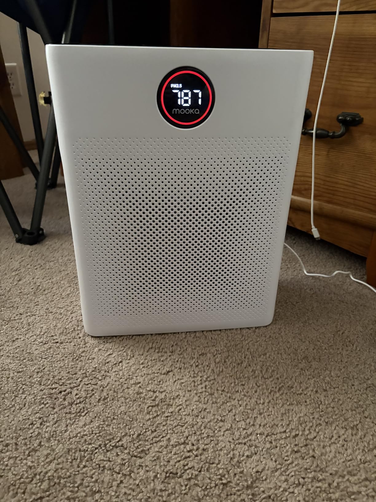 MOOKA Air Purifiers for Home Large Room up to 2200sq.ft, Pets with Washable Filter, PM 2.5 Display Air Quality Sensor Air Cleaner for Bedroom, Dorm room, Pets, Office PR1 White customer photo 2