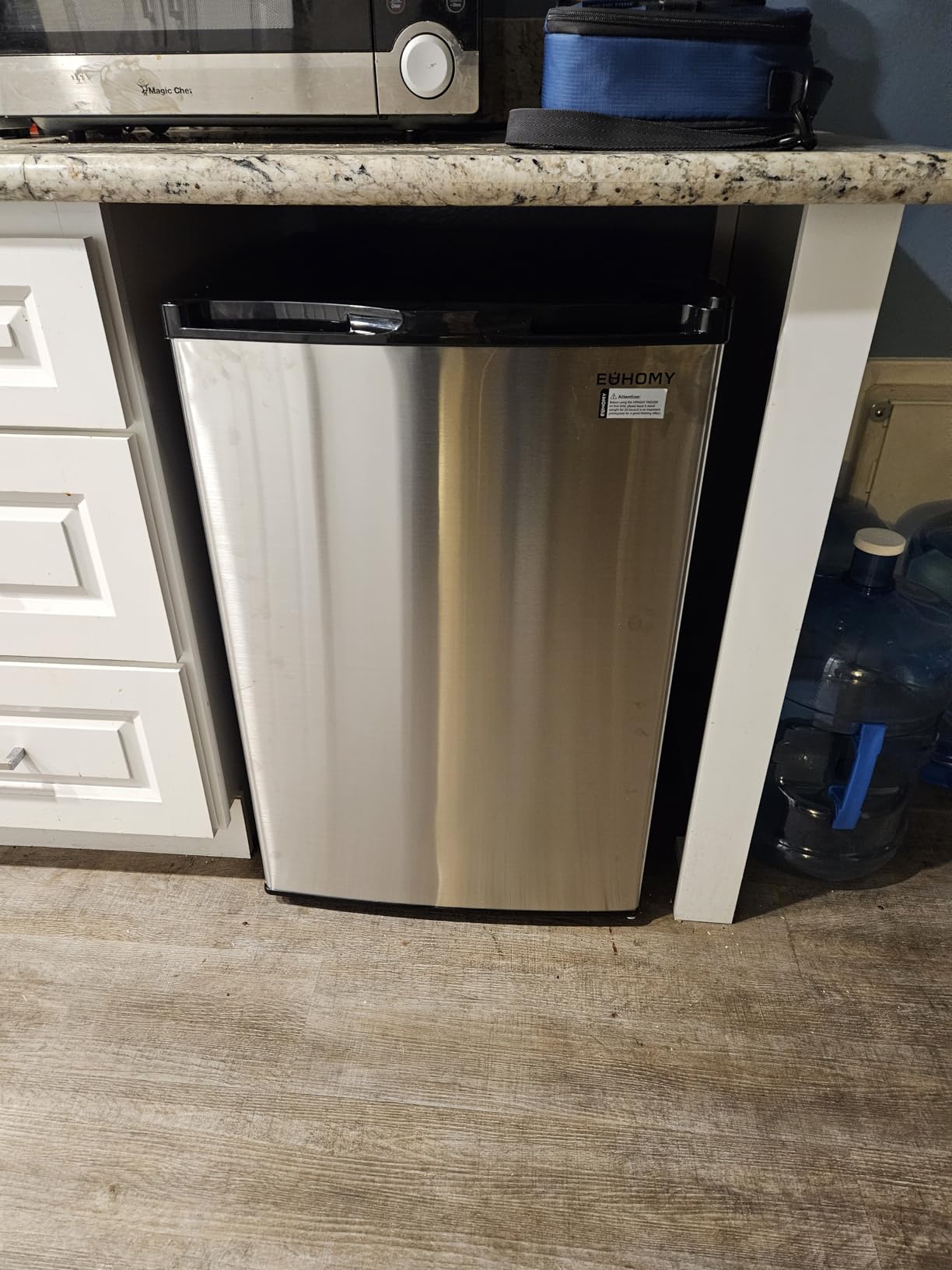 EUHOMY 1.1 Cubic Feet Mini Freezer, Countertop, Single Door Compact Upright Freezer with Reversible Door, Removable Shelves, Small freezer for Home/Dorms/Apartment/Office, New Black customer photo 1