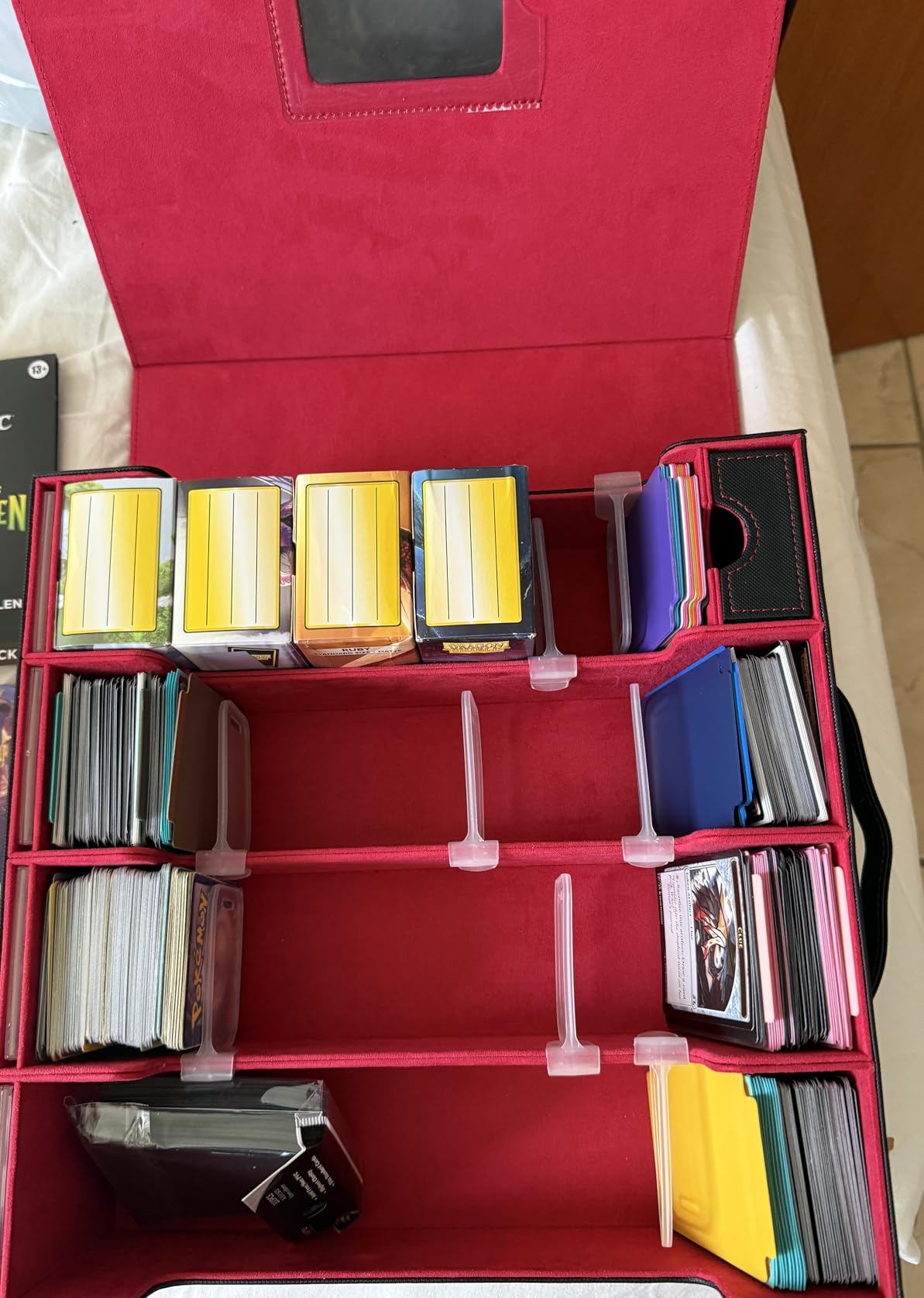 Gomyrod Card Storage Box 3200+ MTG Deck Box with 30 Colorful Divider, 4 Row Commander Trading Card Cases with Portable Handle & Display Windows, Fits for MTG/TCG/Magic Cards, Patented Design customer photo 1