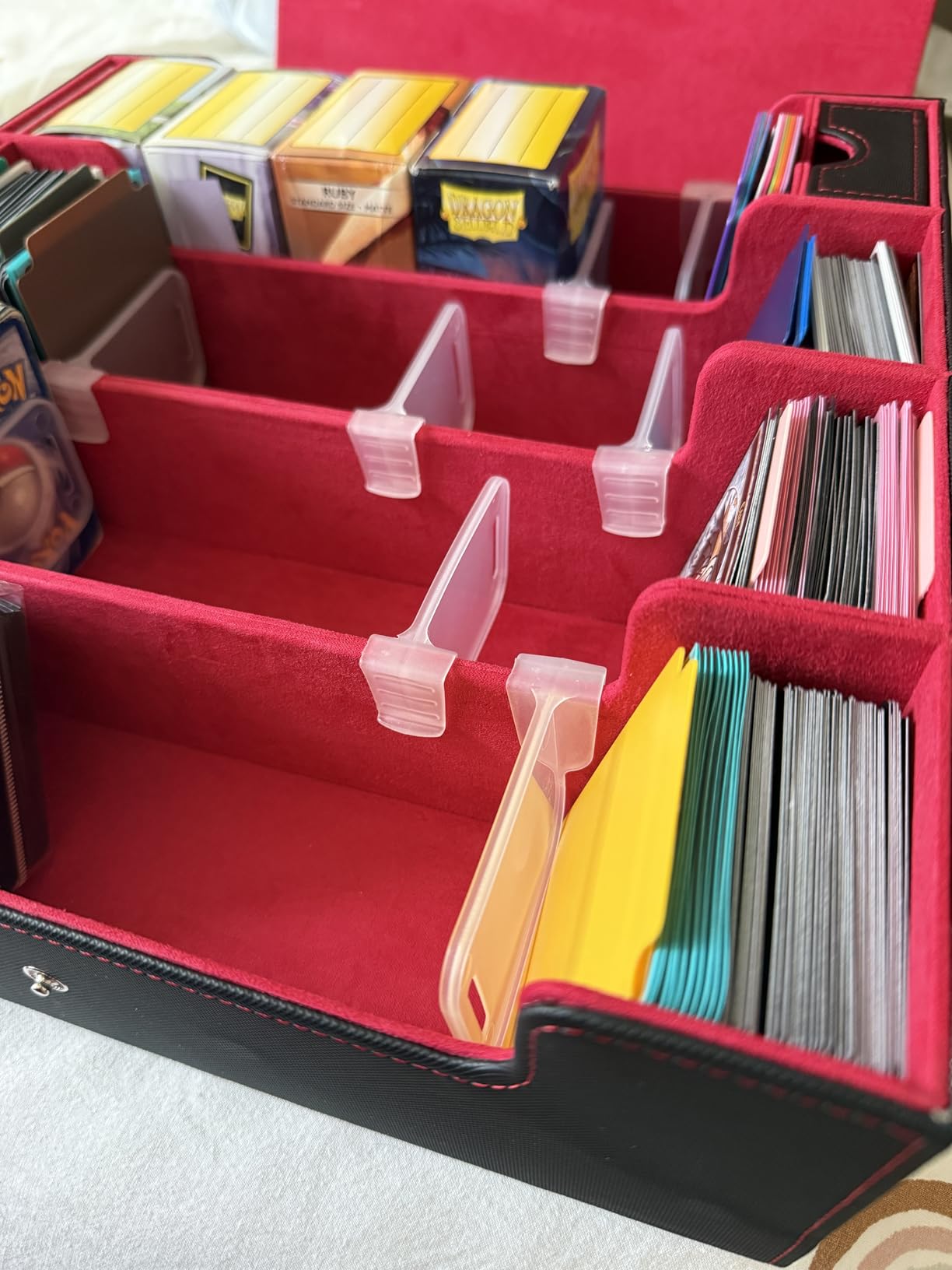 Gomyrod Card Storage Box 3200+ MTG Deck Box with 30 Colorful Divider, 4 Row Commander Trading Card Cases with Portable Handle & Display Windows, Fits for MTG/TCG/Magic Cards, Patented Design customer photo 2