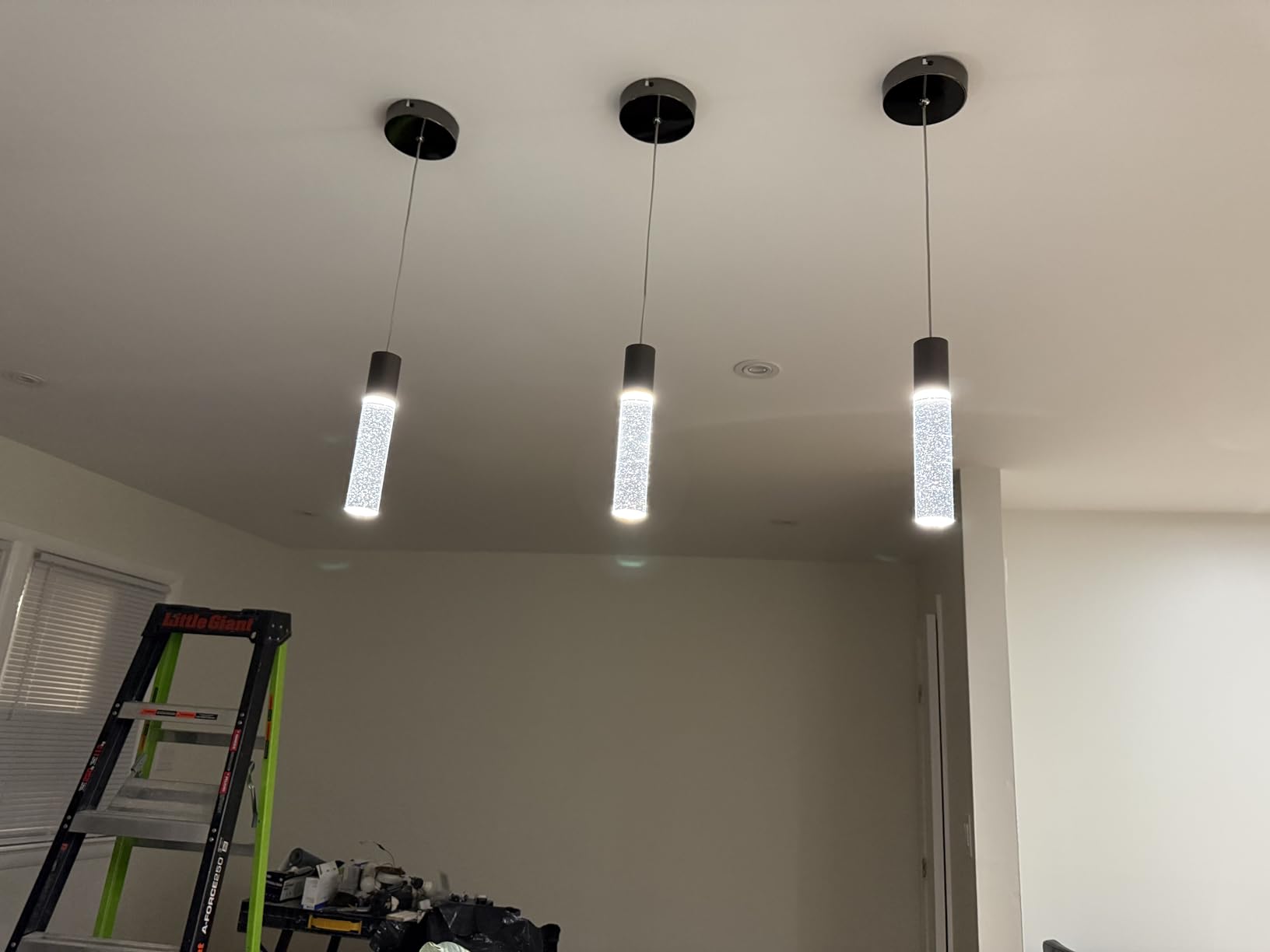 OKELI Modern Pendant Lights, 3 Color LED Bubble Crystal Island Light Fixtures, Black Mini Pendant Lighting for Kitchen Island, Bar, 6W, 3000-6000K, ETL, 3 Pack customer photo 2