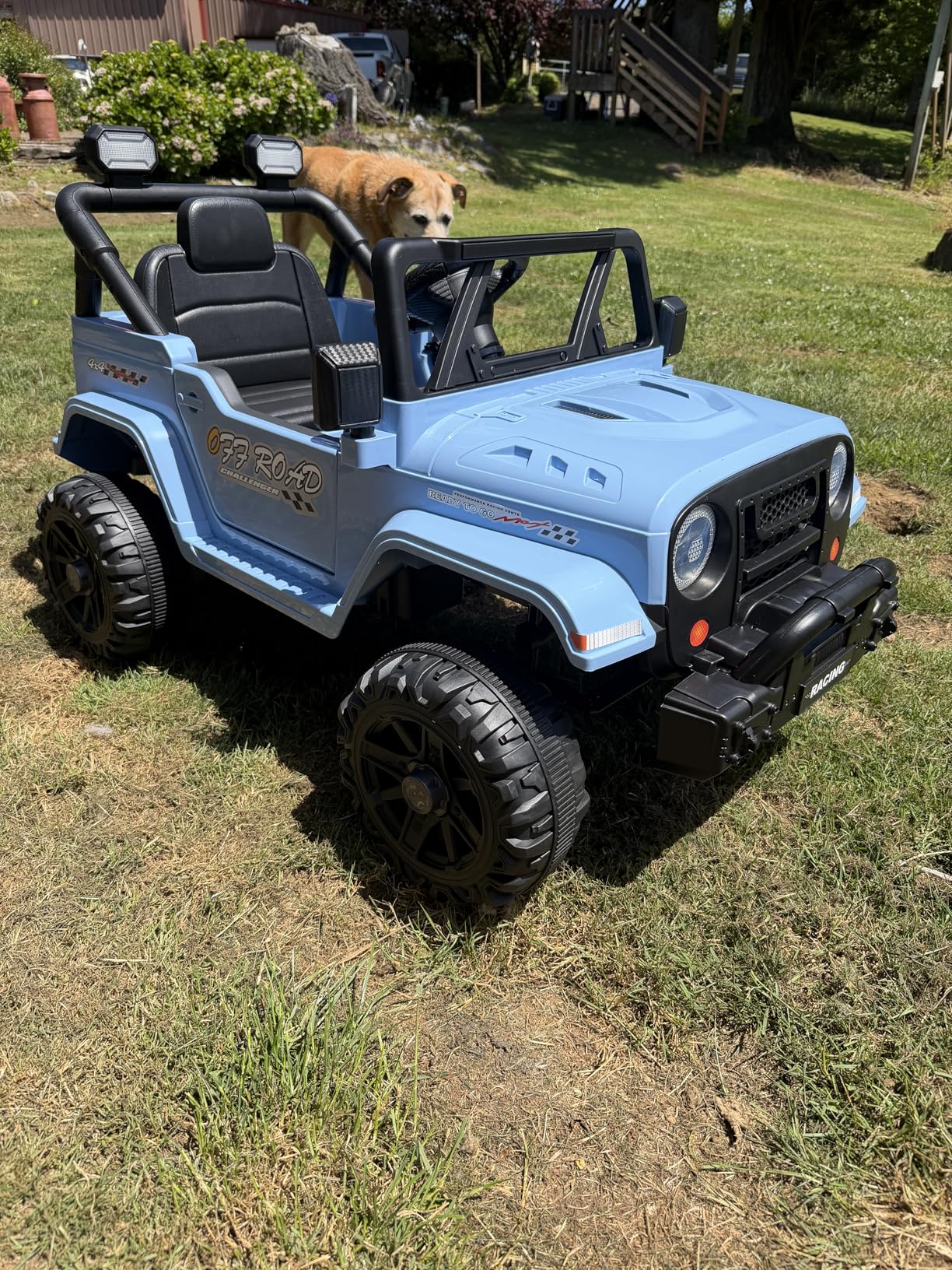 ARBELI 12V Ride On Truck Car with Remote Control, Kids Electric Vehicles with Bluetooth Music, Horn, 3 Speeds, 4 LED Lights, Soft Start, Ride on Toys for Toddler Boys & Girls (Blue) customer photo 1