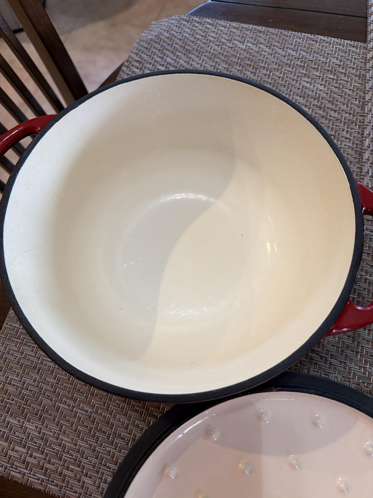 Gibson Home Addlestone 2.65 Quart Round Enamel Cast Iron Dutch Oven Pot With Lid & Dual Handles - Gradient Red customer photo 2