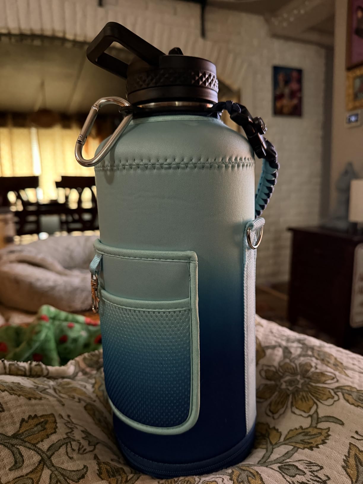 DYSANKY Insulated Water Bottle | Thickened Stainless Steel Vacuum Metal | Portable Sports Half Gallon Large Water Jug for Gym and Hiking with Straw, Carrier Bag, Handle Strap | BPA-Free 64 oz customer photo 1