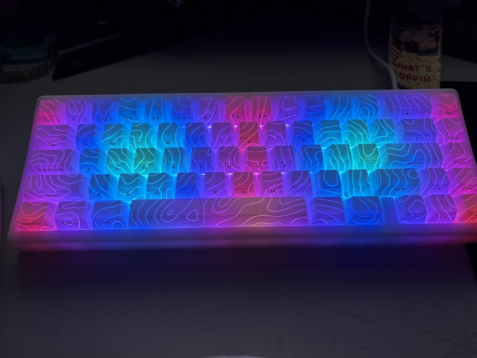 HITIME x XVX M67 Wireless 60% Percent Keyboard, QMK/VIA Topographic Gaming Keyboard, Tri-Mode Thocky Creamy Mechanical Key Board, Hot Swappable Gasket Mount RGB IMD Tech for Win/Mac customer photo 1