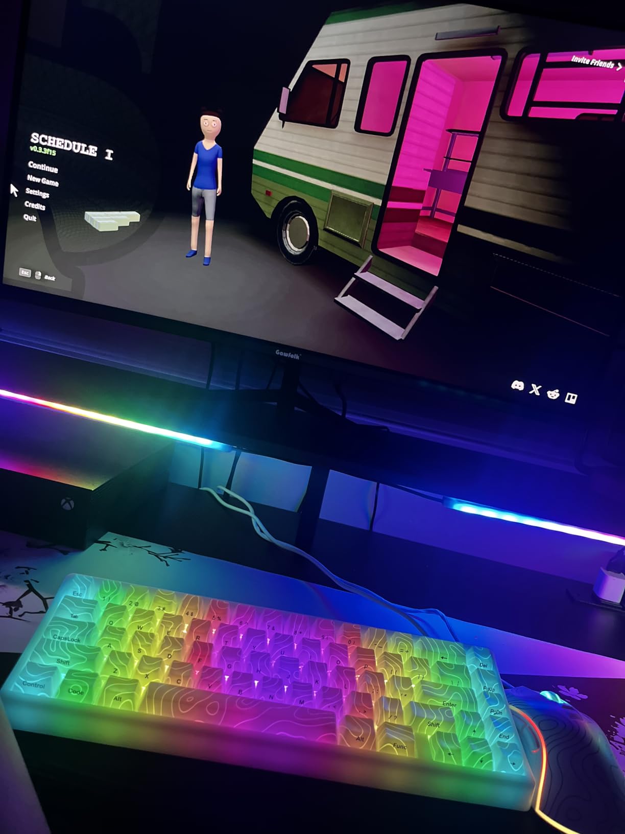 HITIME x XVX M67 Wireless 60% Percent Keyboard, QMK/VIA Topographic Gaming Keyboard, Tri-Mode Thocky Creamy Mechanical Key Board, Hot Swappable Gasket Mount RGB IMD Tech for Win/Mac customer photo 2