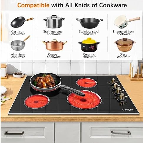 34.25 Inch Electric Cooktop(Cut-out Size: 34.25