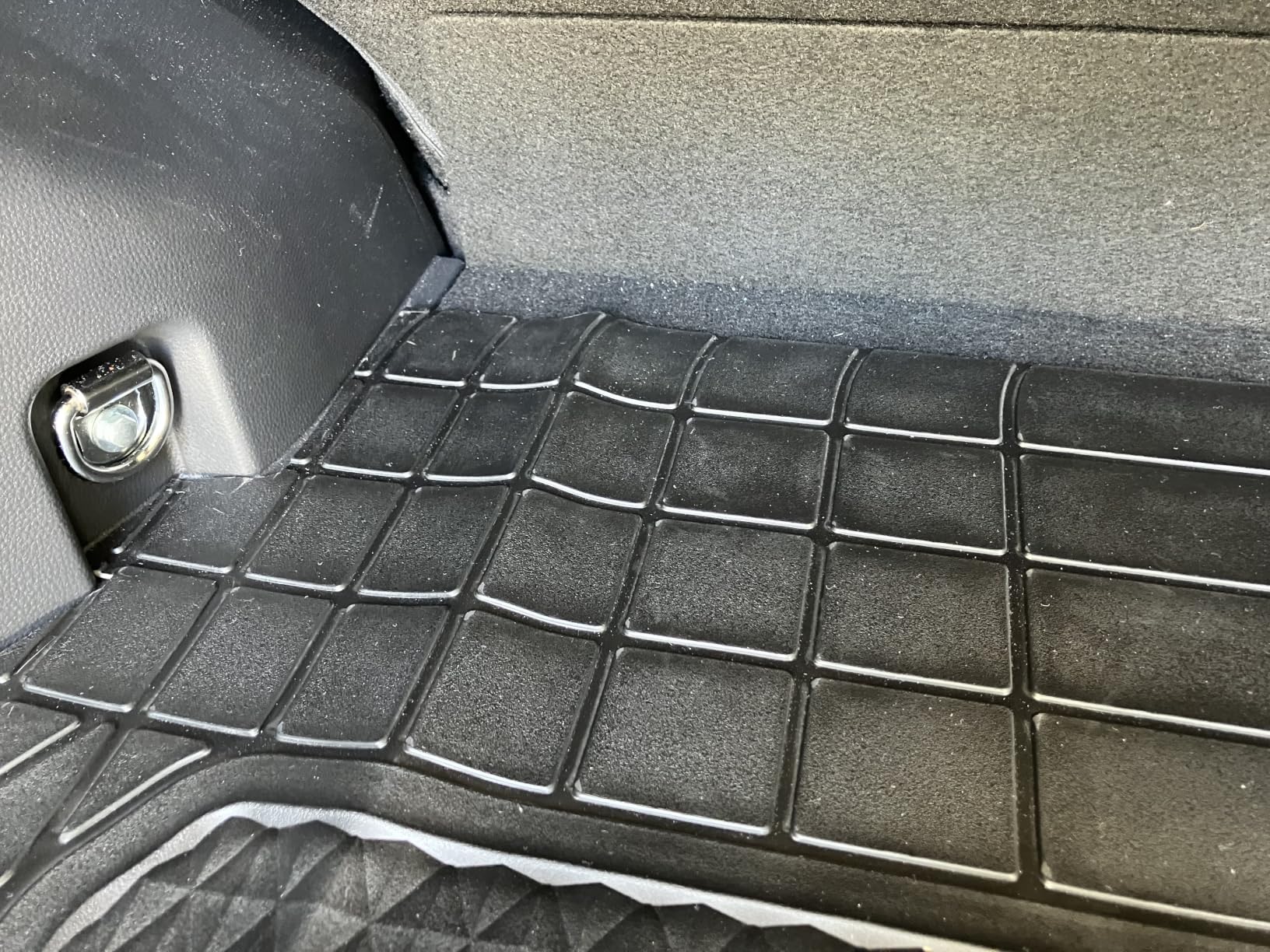 Amazon Basics Cargo Liner Floor Mat, All Weather Trunk Protection, Trimmable to Fit, Black customer photo 1
