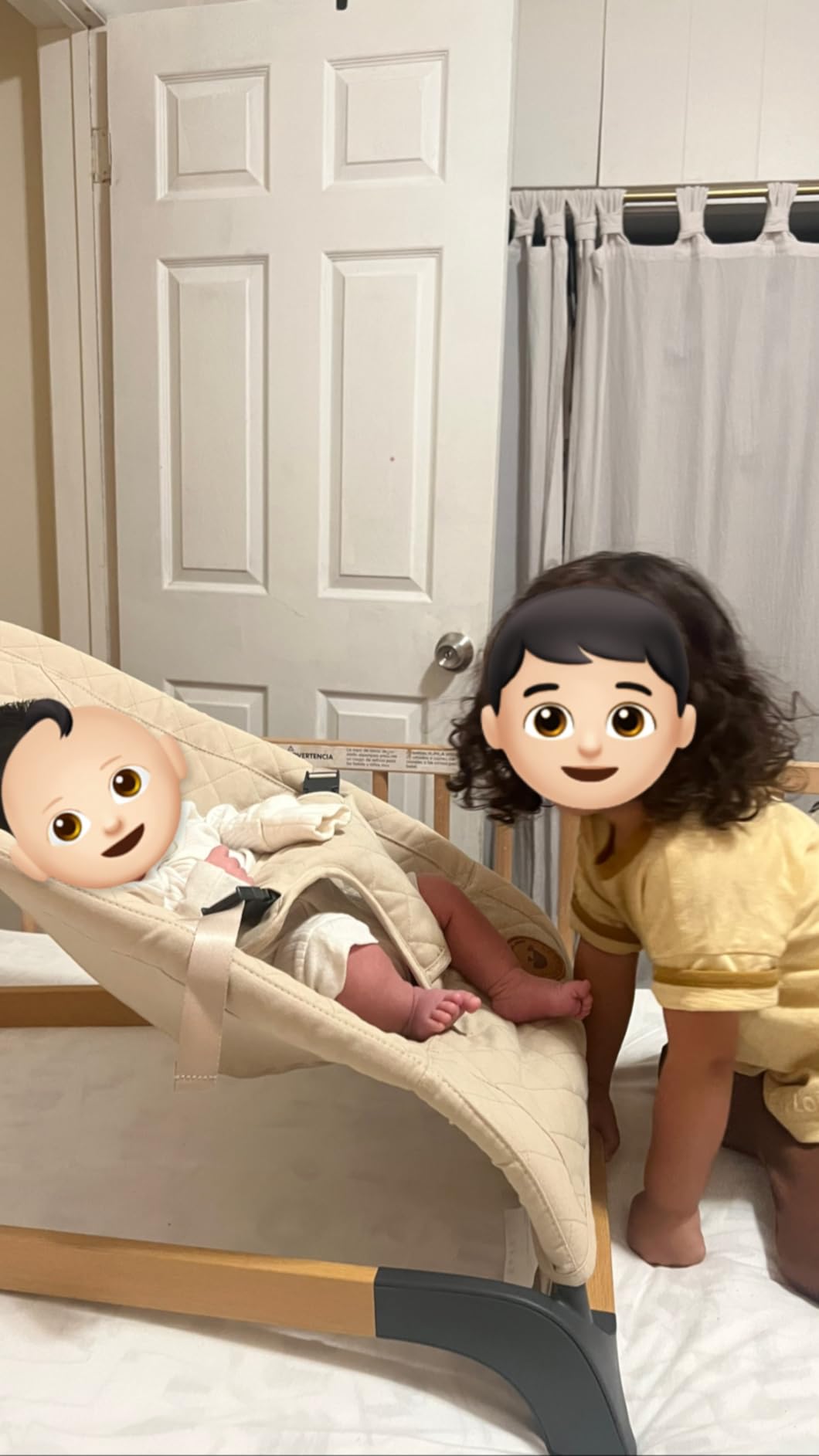 ANGELBLISS Baby Bouncer, Portable Bouncer Seat for Babies, Infants Bouncy Seat with Cotton Fabric, Natural Vibrations (Anthracite) customer photo 2