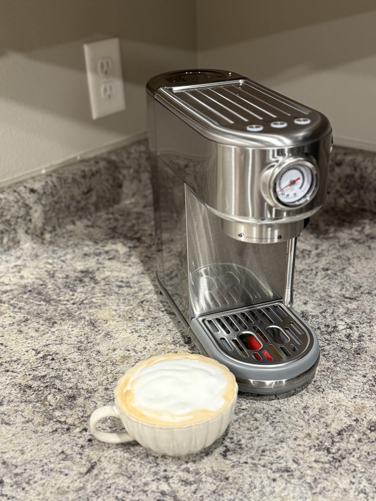 atatix Espresso Machine with Milk Frother, 20 Bar Pressure Espresso Maker, 44OZ Removable Tank, Compact Stainless Steel customer photo 1