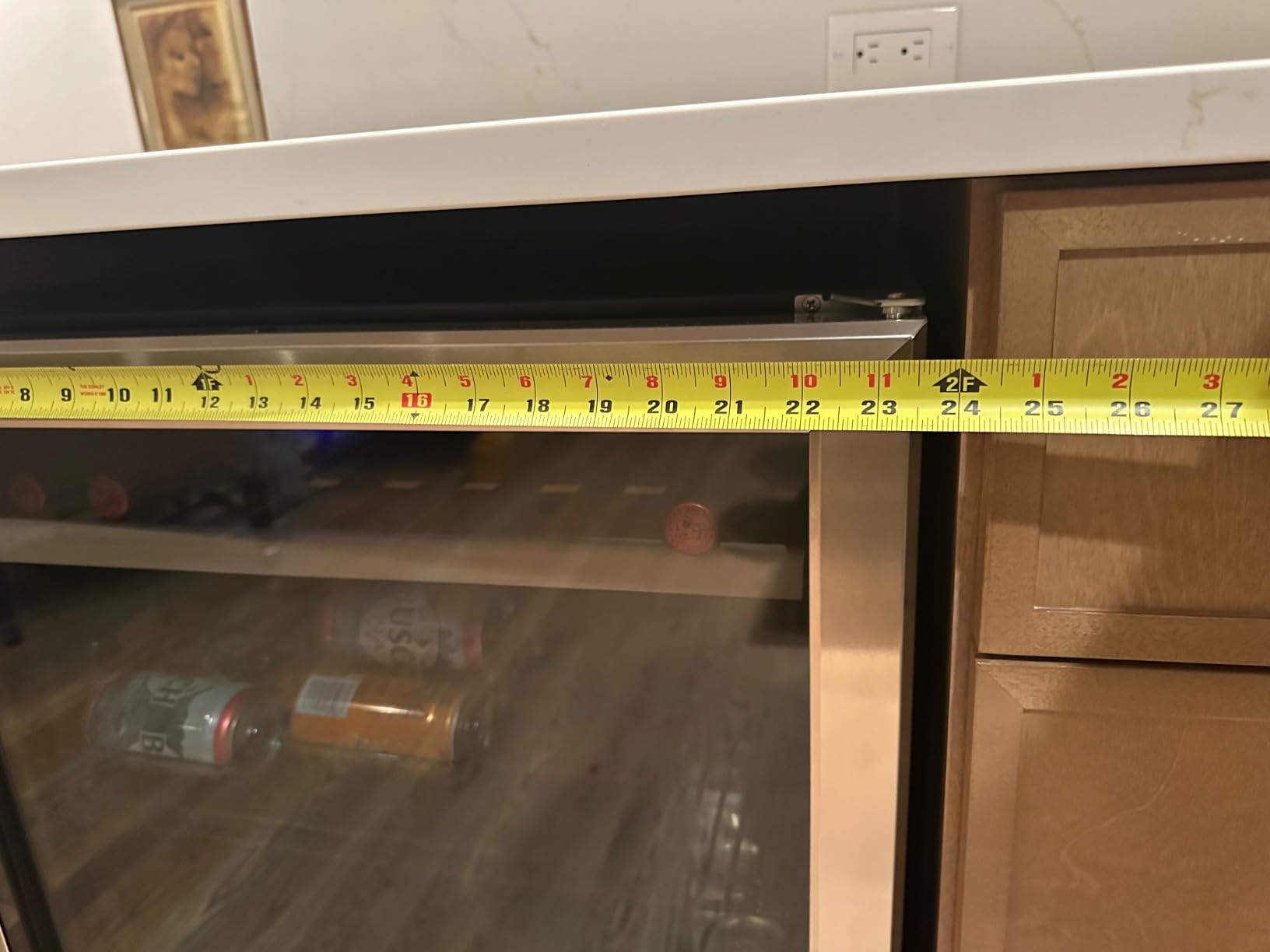 24 Inch Under Counter Beverage Fridge -Max 164Cans Capacity Drink cooler,Wide 24''Perfectly for Built in Space, Adjustable shelves for any size beverage/beer/soda Transparent door Refrigerator customer photo 2