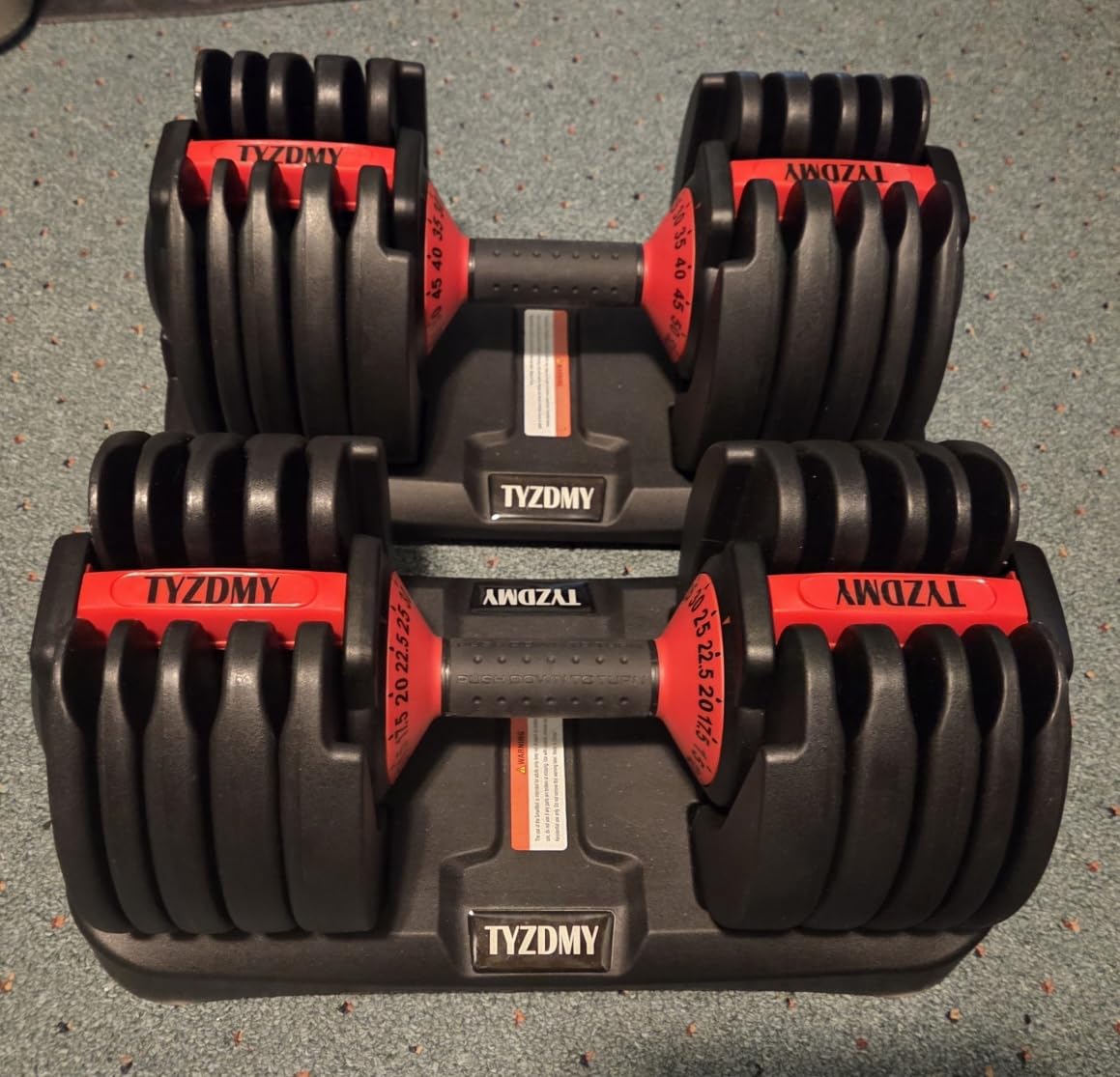 TYZDMY Adjustable Dumbbells Set of 2, 52.5 lbs pair customer photo 1