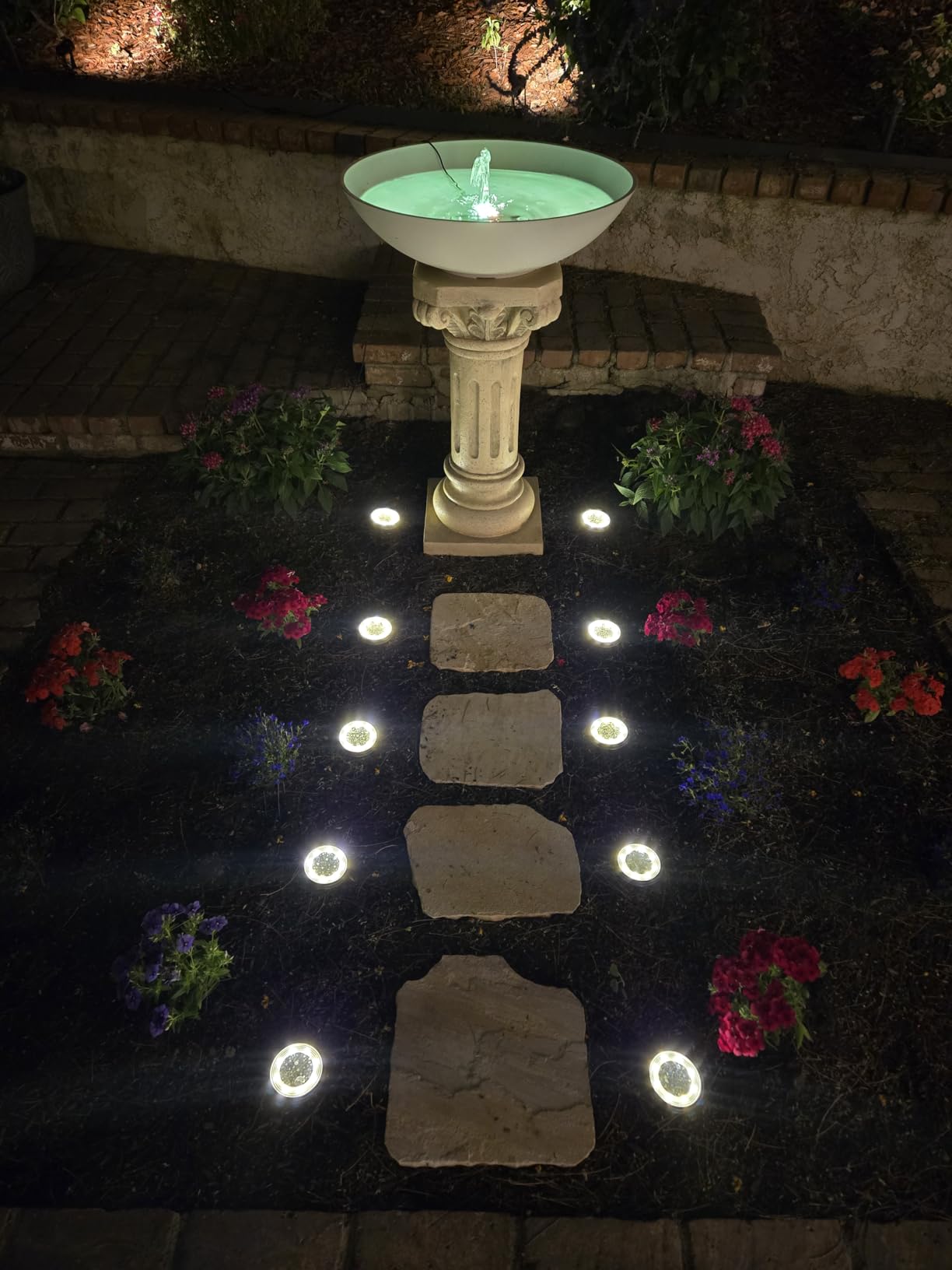 SOLPEX 10 Pack Solar Ground Lights Outdoor Waterproof, Solar Powered Pathway Lights, Landscape Lighting for Garden Walkway Driveway Backyard Decor (Cool White) customer photo 2