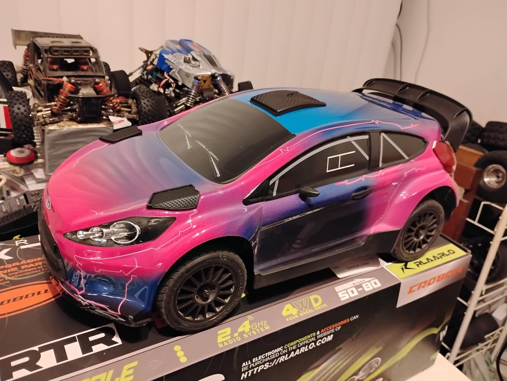 CROBOLL RLAARLO 1/10 Brushless Carbon Fiber RC Drift Cars for Adults with Gyro, Max 50 mph Fast RC Rally Car, 2.4Ghz All Terrain Remote Control Car 4x4 Hobby RTR RC Truck with 3S Battery customer photo 1