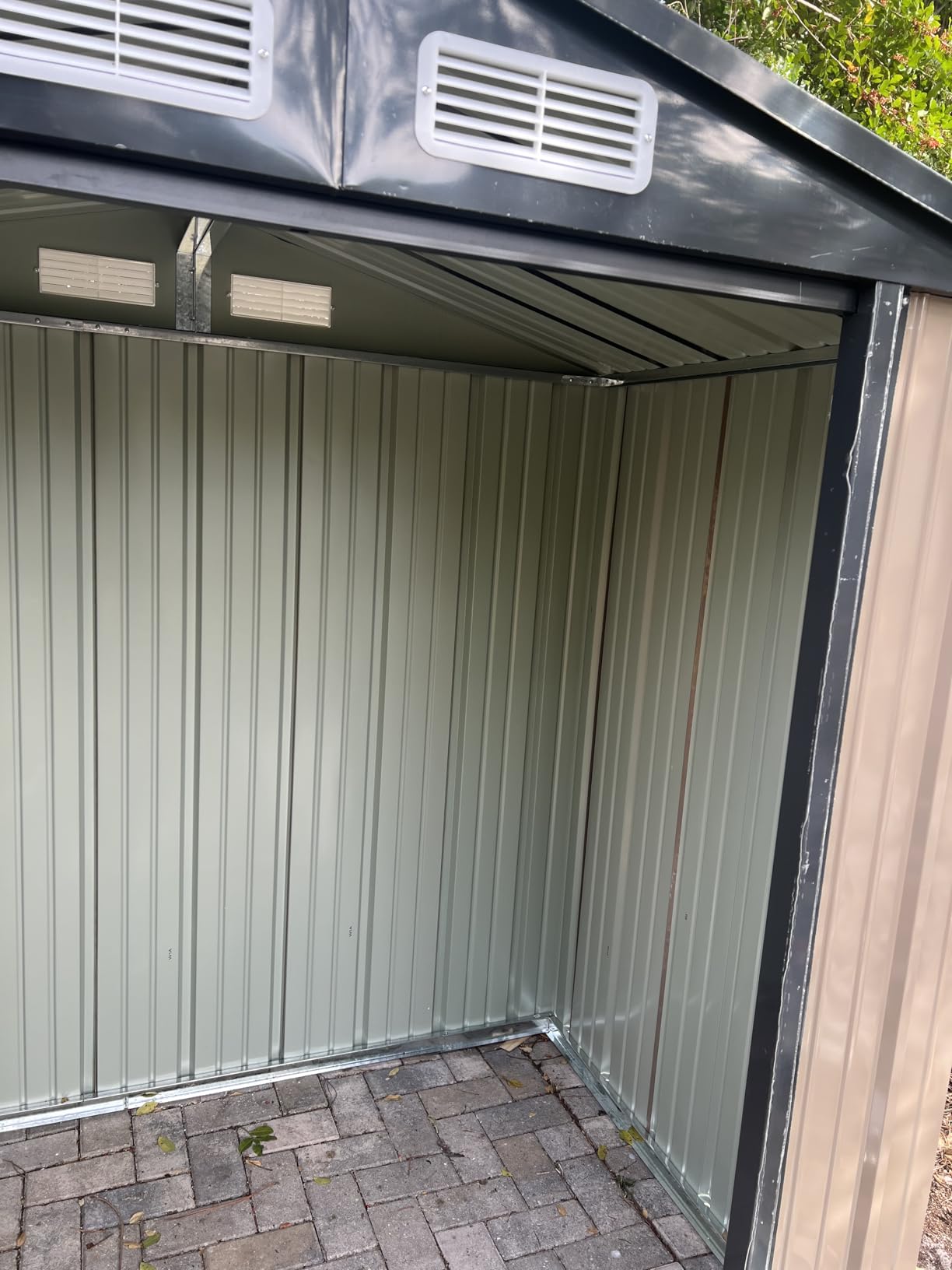 Aoxun 6.2x4 FT Shed Outdoor Storage Shed with Lockable Doors & Slooping Roof Metal Garden Tool Shed for Backyard, Patio, Poolside (Brown) customer photo 2