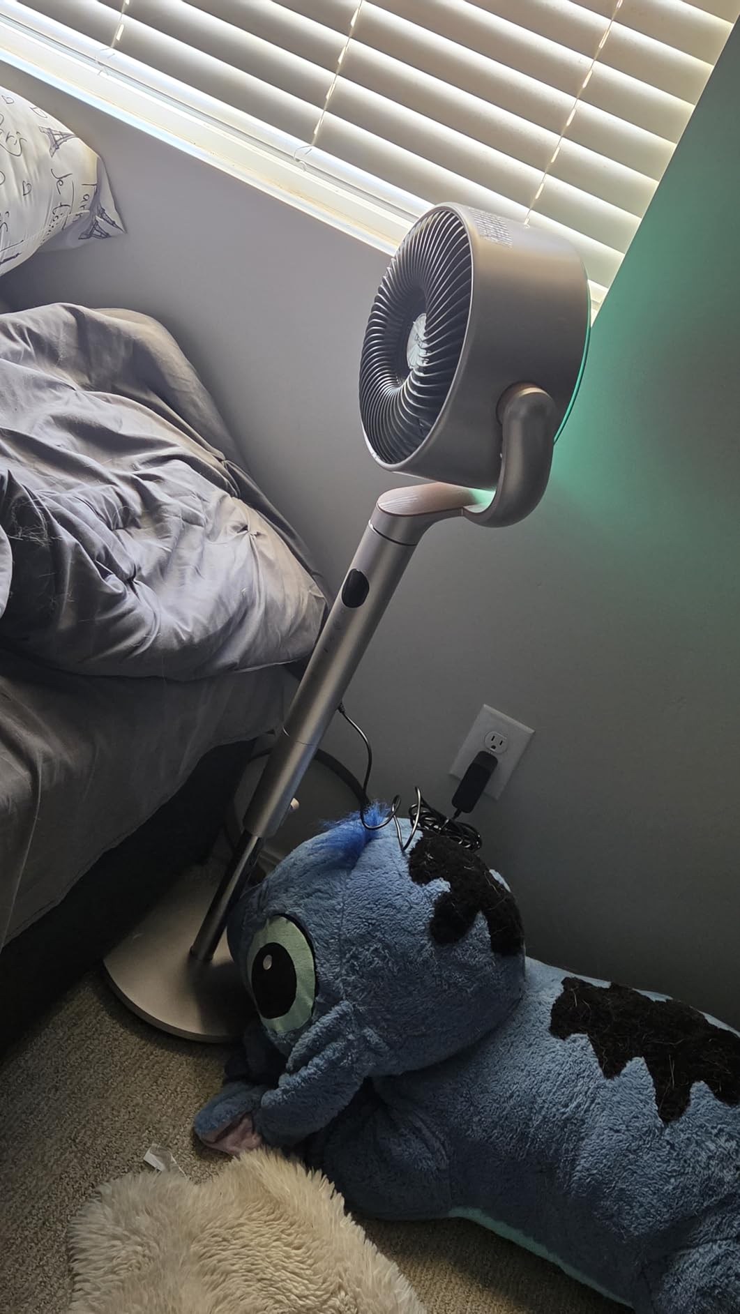DREO Smart Fan for Bedroom, 120° +120° Omni-Directional Oscillating Fans, 100ft Quiet Pedestal Fan with RGB Light, 9 Speeds, 6 Modes, 20dB, 8H Timer, Wi-Fi/Voice/Alexa, 35-40