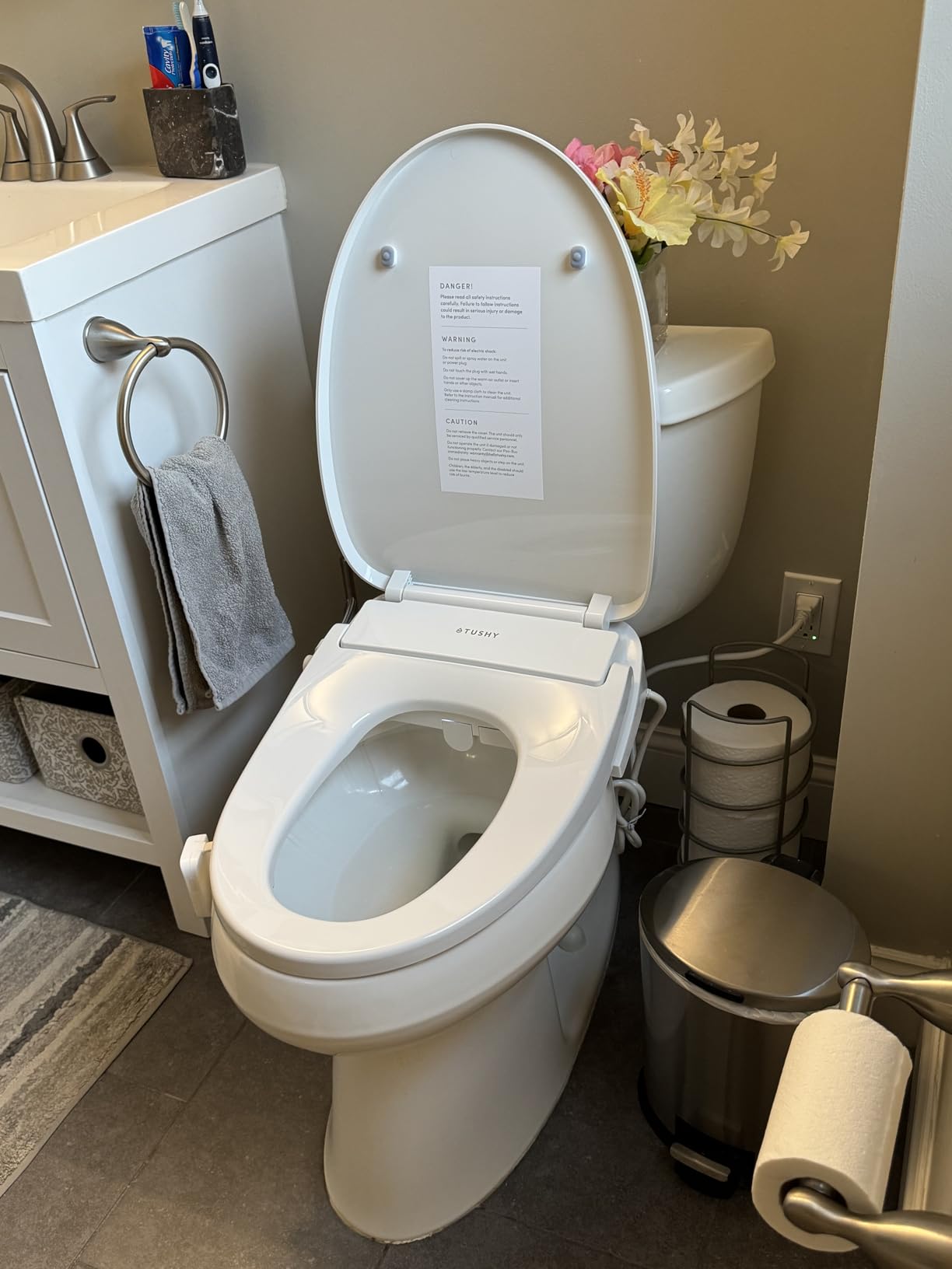 TUSHY Cloud+ Electric Bidet Toilet Seat w/Remote - Instant Warm Water, Heated Seat & Air Dryer, Automatic Deodorizer, Night Light, Soft Close Seat & Lid (Elongated) customer photo 2