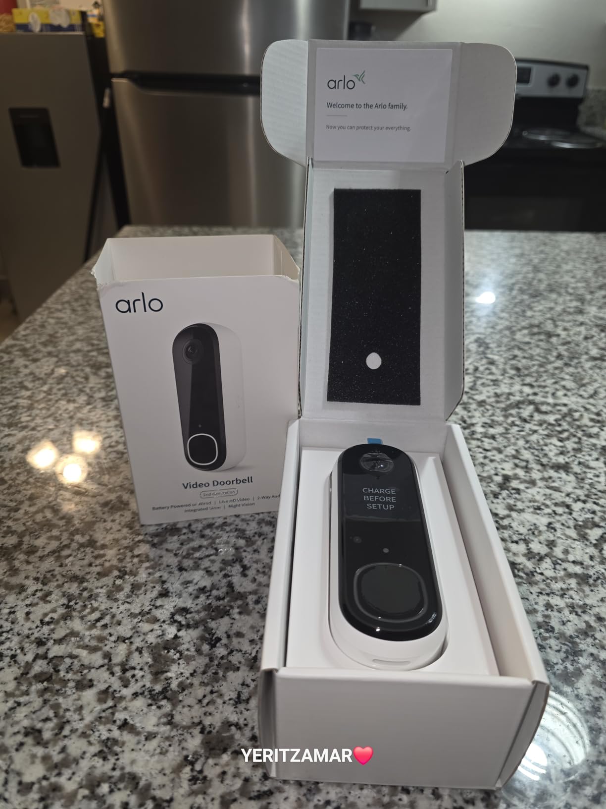 Arlo Video Doorbell HD | 2nd Gen | Wireless/Wired Option, 2-Way Audio, Night Vision, Head to Toe Video View, Integrated Siren, Live Stream, Real Time Notifications, 180 Deg Wide View, White customer photo 2