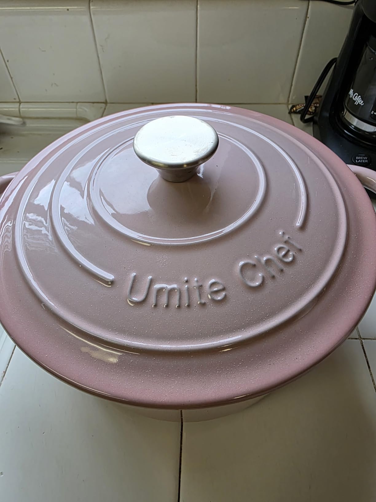 Enameled Cast Iron Dutch Oven - Umite Chef 5QT Pot with Lid & Cotton Potholders - Heavy-Duty Cookware for Bread Baking, Braising, Stews, Roasting (Cream White) customer photo 2