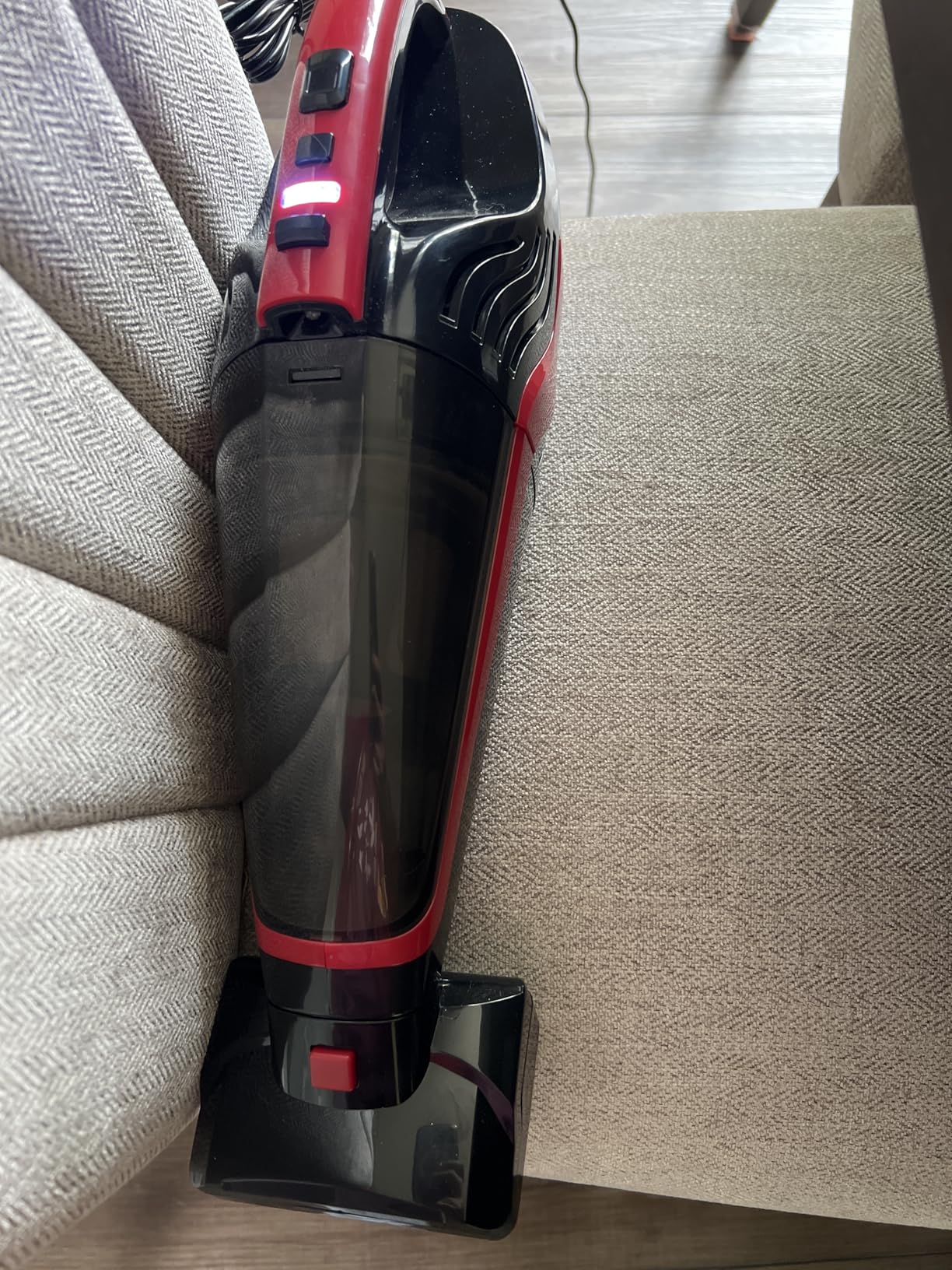 Powolls Pet Hair Handheld Vacuum Cordless, Car Vacuum Rechargeable with Reusable Filters, Motorized Brush and Multi-Accessories for Carpet, Couch & Stairs, Red customer photo 2