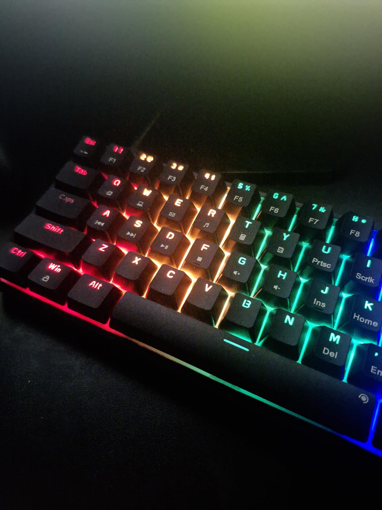 Newmen GM611 Mechanical Keyboard,Rainbow LED Backlit Gaming Wired Keyboards Compact Mini 61 Keys Portable 60 Percent Mechanical Keyboard with Black Keycaps,for Windows Laptop PC Linear Red Switches customer photo 1