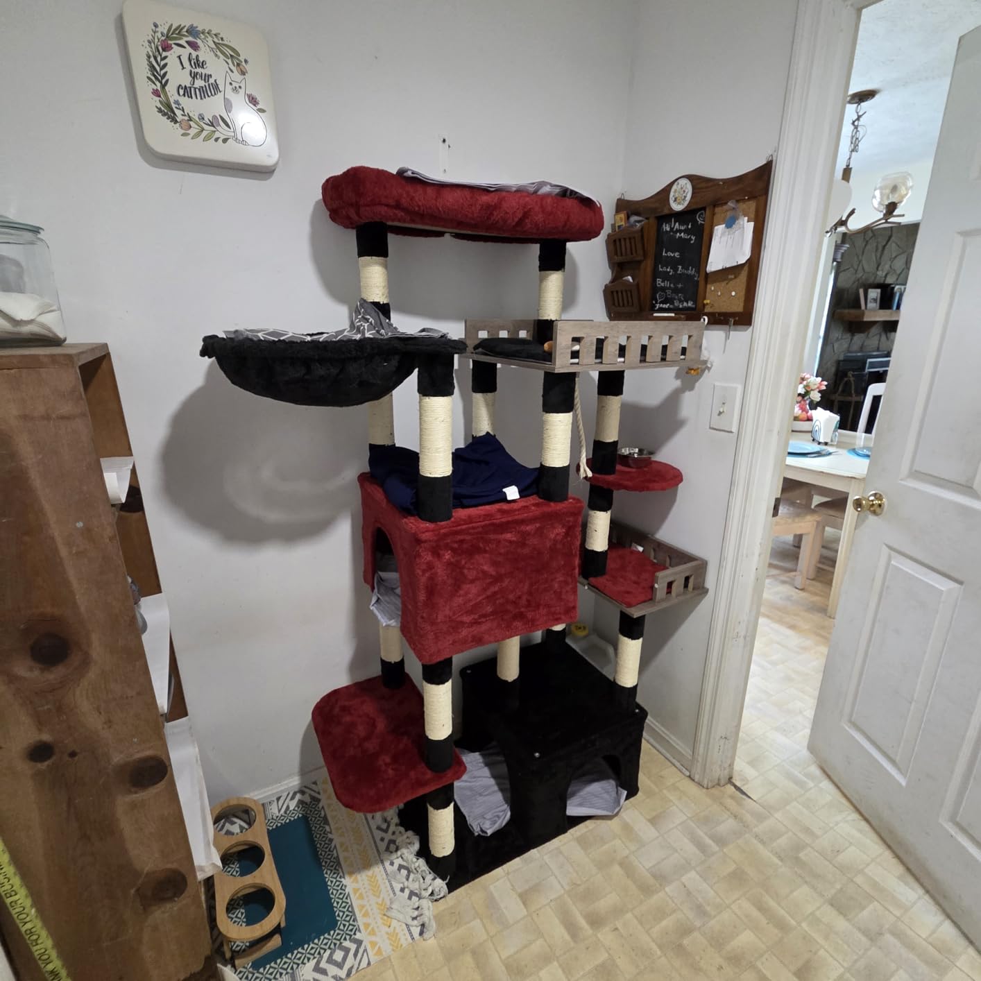 Gitelsnour Maine Coon Cat Tree, Heavy Duty Cat Tree for Indoor Cats Large Adult, Cat Tower for Large Cats 20 lbs+ with Hammock, 2 Big Perches, 2 Cat Condos, 15 Scratching Posts, Smoky Gray GCT033G customer photo 1