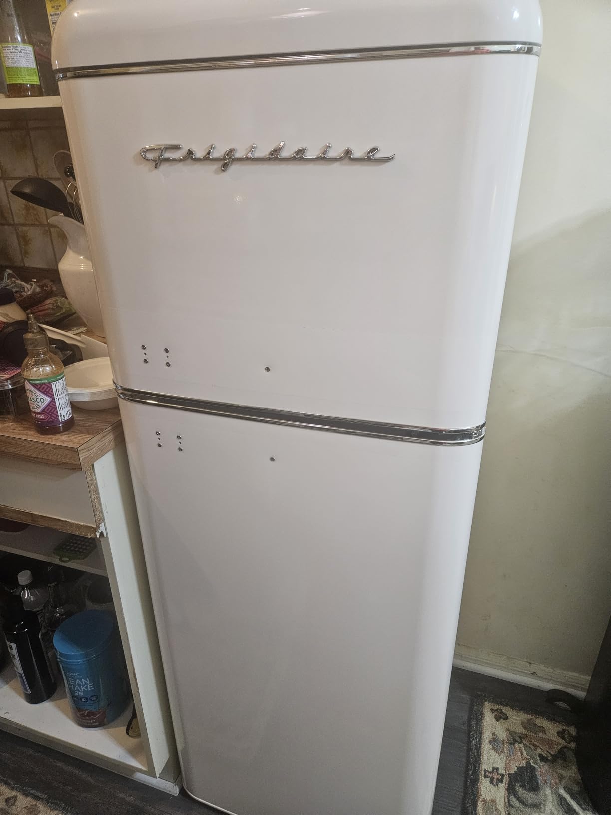 Frigidaire, 2 Door Apartment Size RETRO Refrigerator with Top Freezer, Chrome Handles, 7.5 cu ft customer photo 1