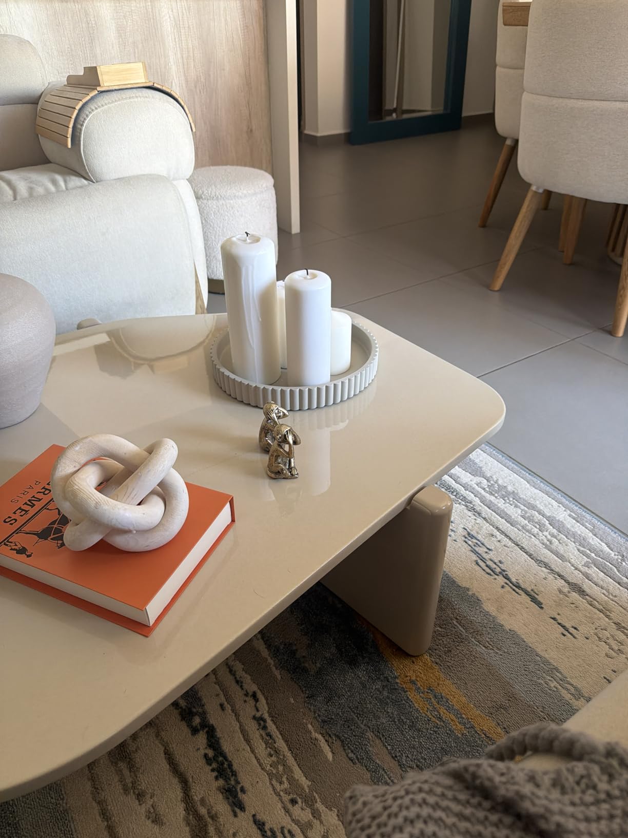 OAKOA Decorative Tray for Decor - Coffee Table Tray for Living Room - Round Tray for Home Decor - Coffee Table Decor Centerpiece - Modern Minimalist Centerpiece customer photo 2