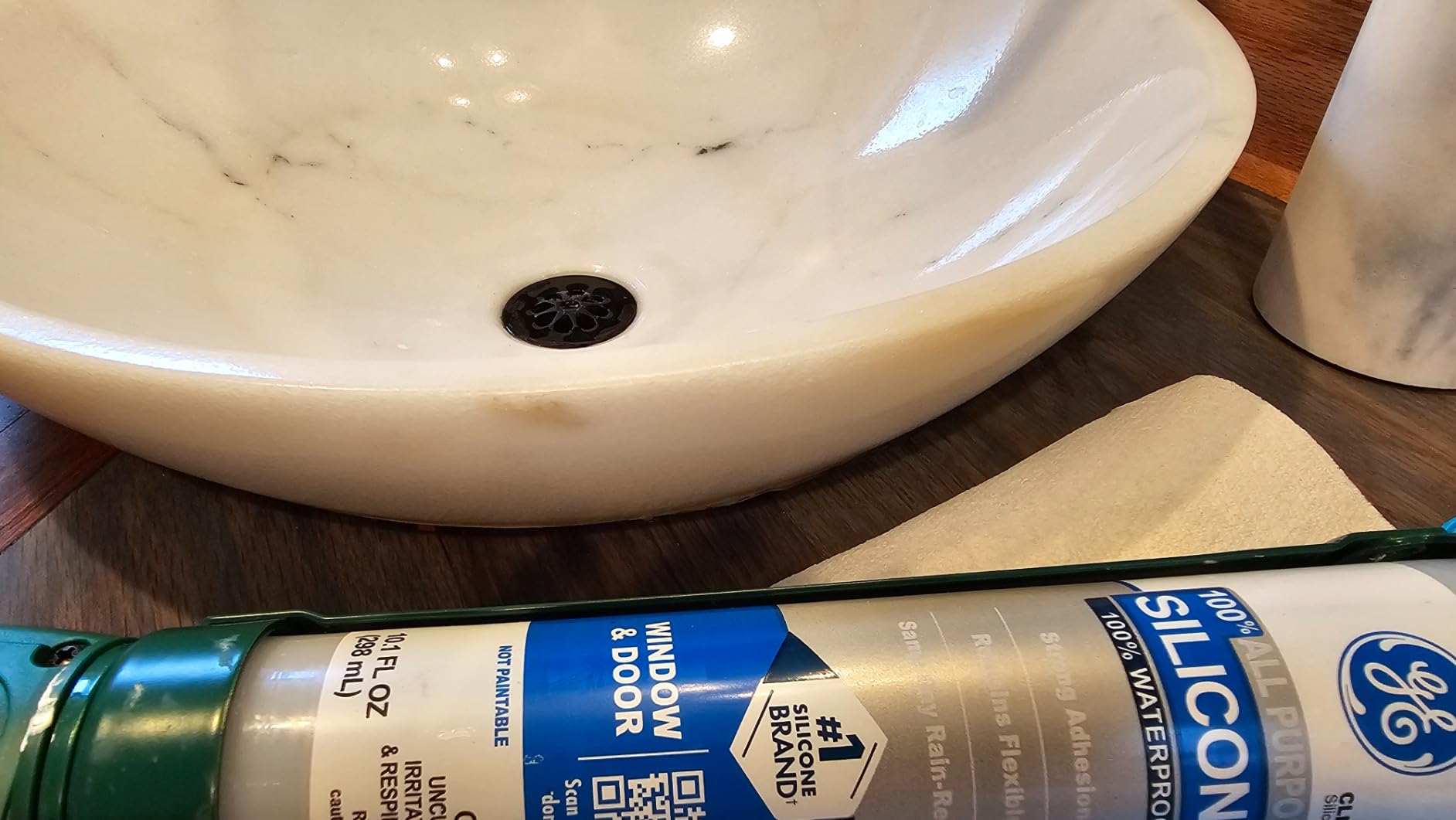 Natural 17 Inch Travertine Stone Round Vessel Sink for Bathroom, Beige Marble Bathroom Sink, Vanity Bowl Basin customer photo 2